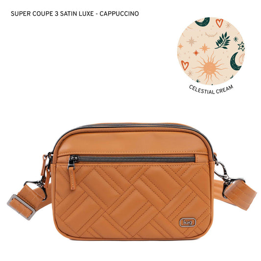 Super Coupe 3 Satin Luxe VL Convertible Crossbody Bag - CAPPUCCINO - SuperCoupe2SL_Cappuccino