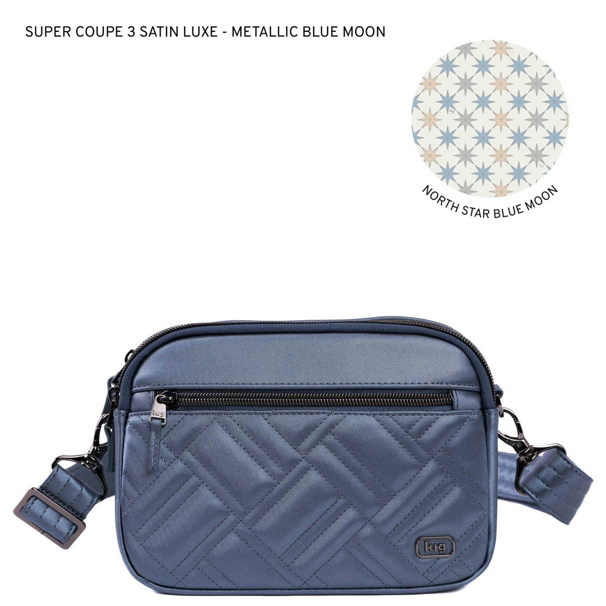 Super Coupe 3 Satin Luxe Convertible Crossbody Bag - METALLIC BLUE MOON - SuperCoupe2SL_MetallicBlueMoon_c0f62c00-c34e-403f-a73c-2b903dc1104e