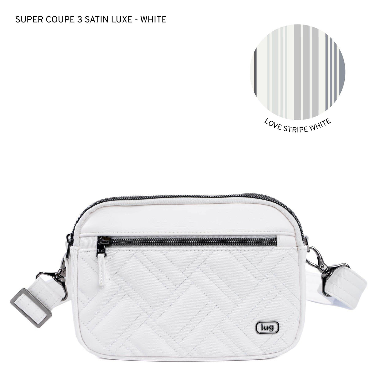 Super Coupe 3 Satin Luxe Convertible Crossbody Bag - WHITE - SuperCoupe2SL_White_d94029a3-58f9-48ef-9b5e-e05e0987f238
