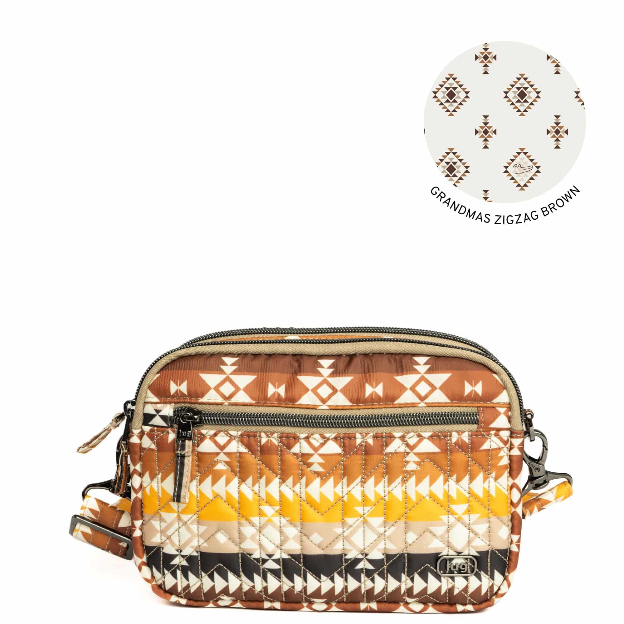Guild Collection Classic Super Coupe 2 Crossbody Bag - SOUTHWEST GEESE BROWN - SuperCoupe2_SouthWestGeeseBrown
