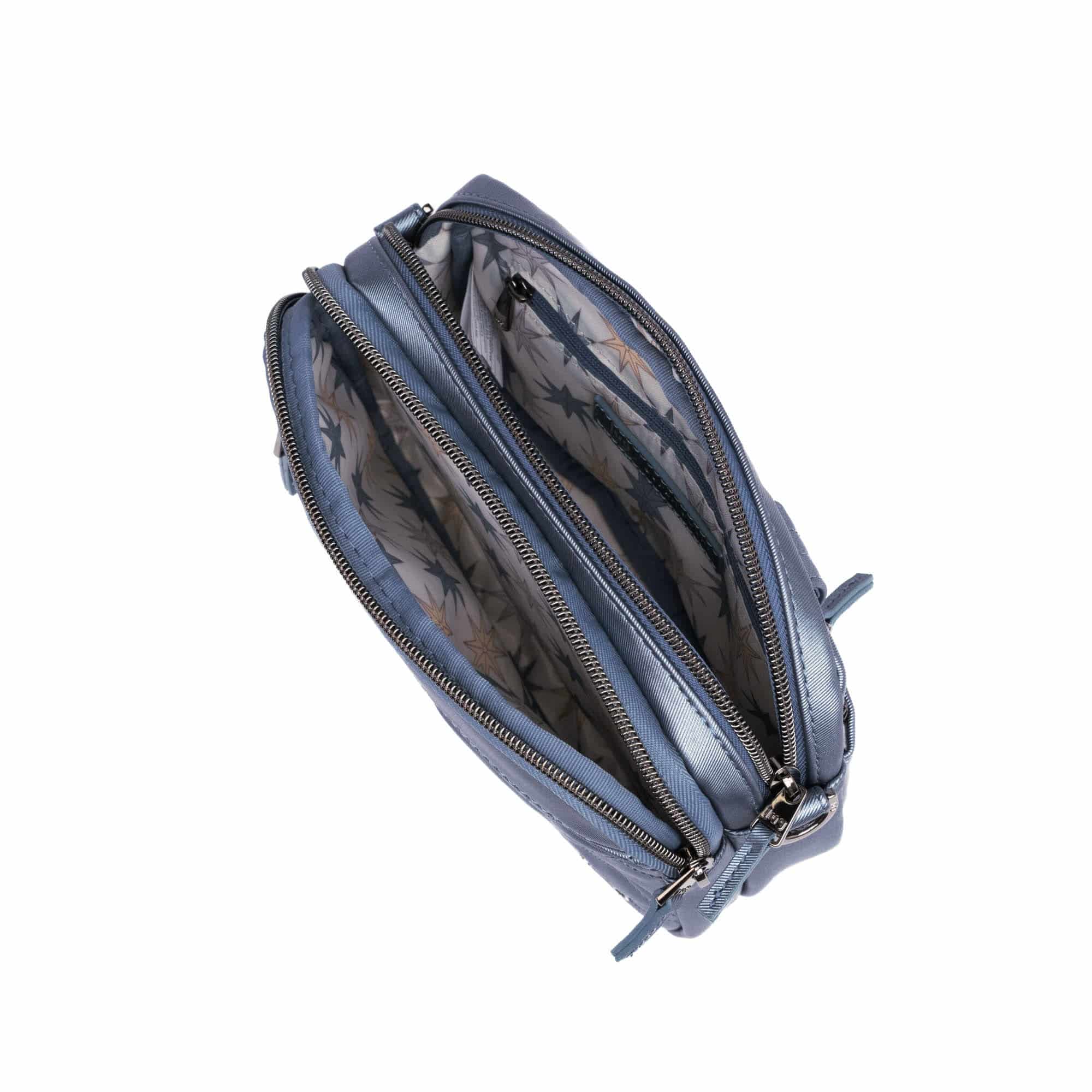 Super Coupe 3 Satin Luxe Convertible Crossbody Bag - METALLIC BLUE MOON - SuperCoupe3_SatinLuxe_MetallicBlueMoon_05