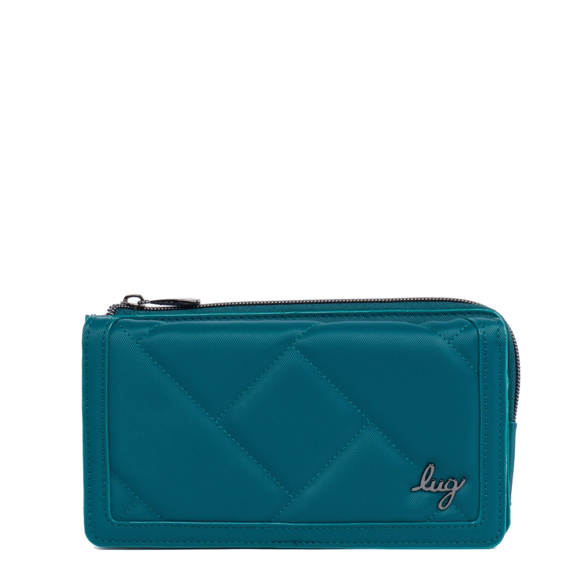 Surrey Satin Luxe VL RFID Wallet - TEAL - SurreySatin_TealSatinVL_01