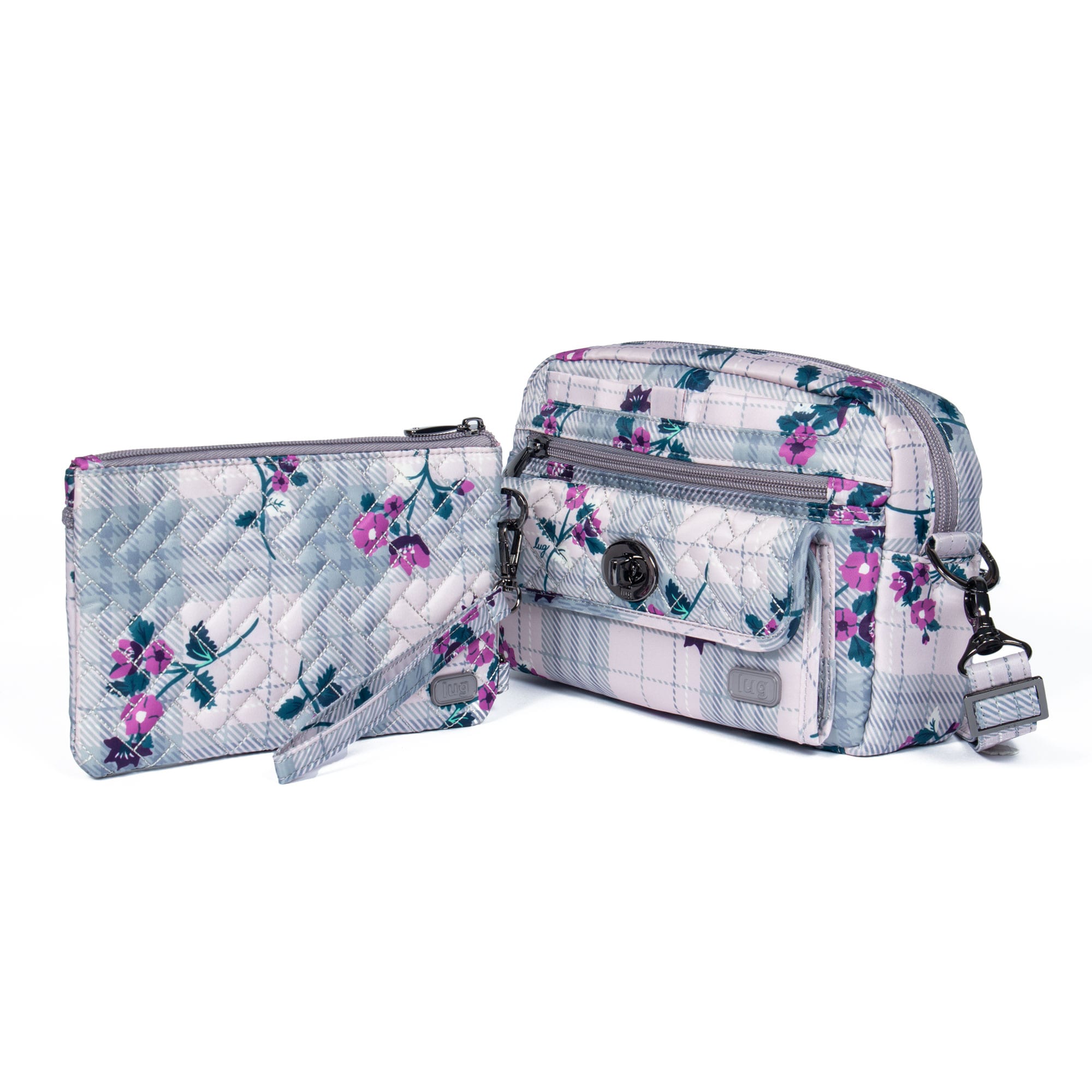 Switch Crossbody Bag & Peekaboo Pouch Set - PLAID FLORAL PEARL - Switch_Peekaboo_PlaidFloralPearl