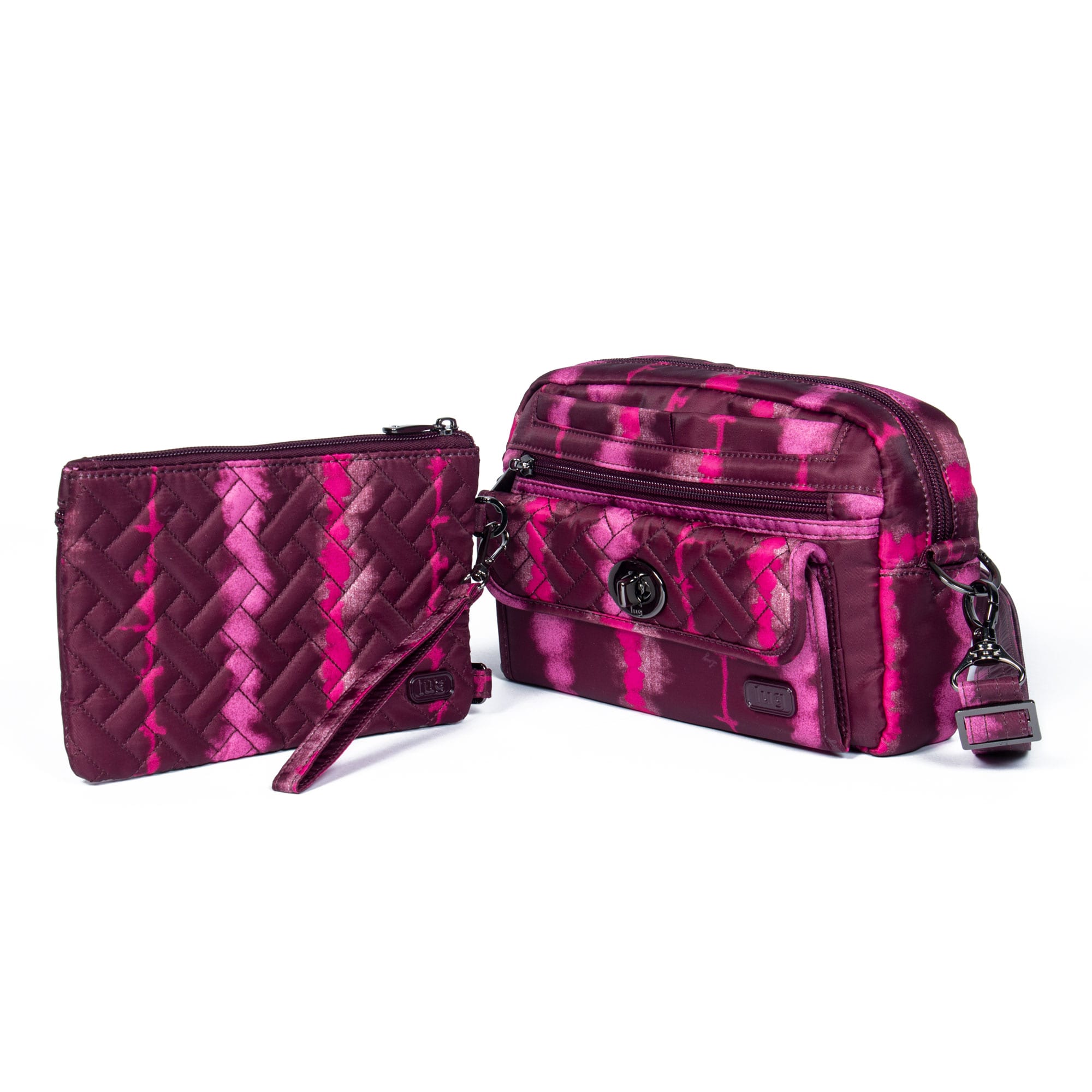 Switch Crossbody Bag & Peekaboo Pouch Set - SHIBORI WINE - Switch_Peekaboo_ShiboriWine