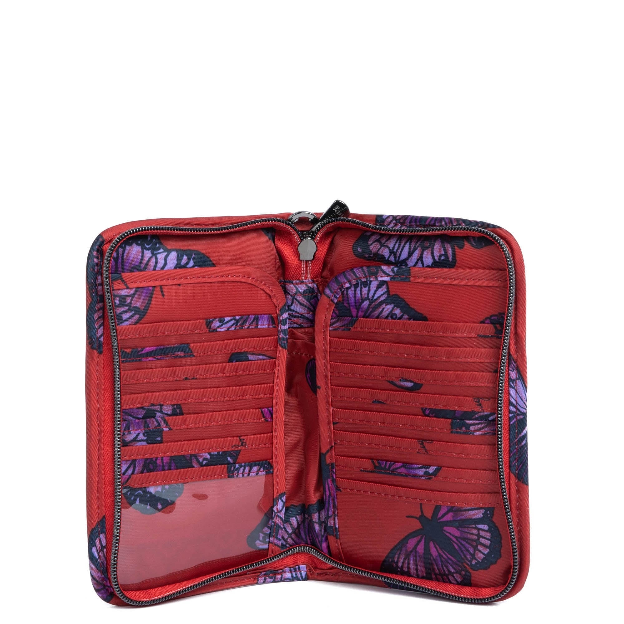 Tandem Zip SE RFID Wallet - BUTTERFLY POPPY - TandemSE_ButterflyPoppy_05
