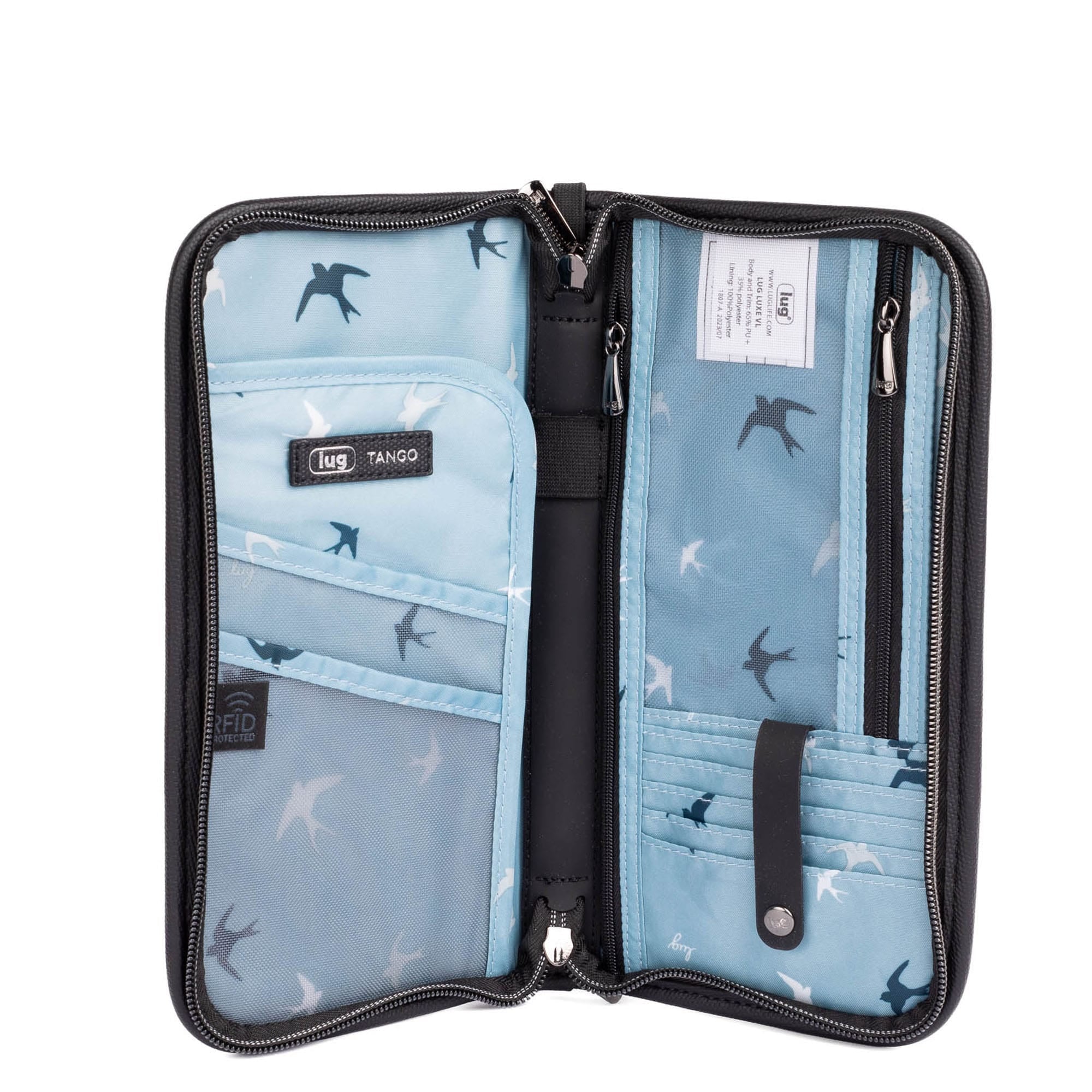 Tango Matte Luxe VL Travel RFID Wallet - BLACK ICEPOP STITCH - TangoWalletMatteLuxe_BlackwithIcepopRainbow_02