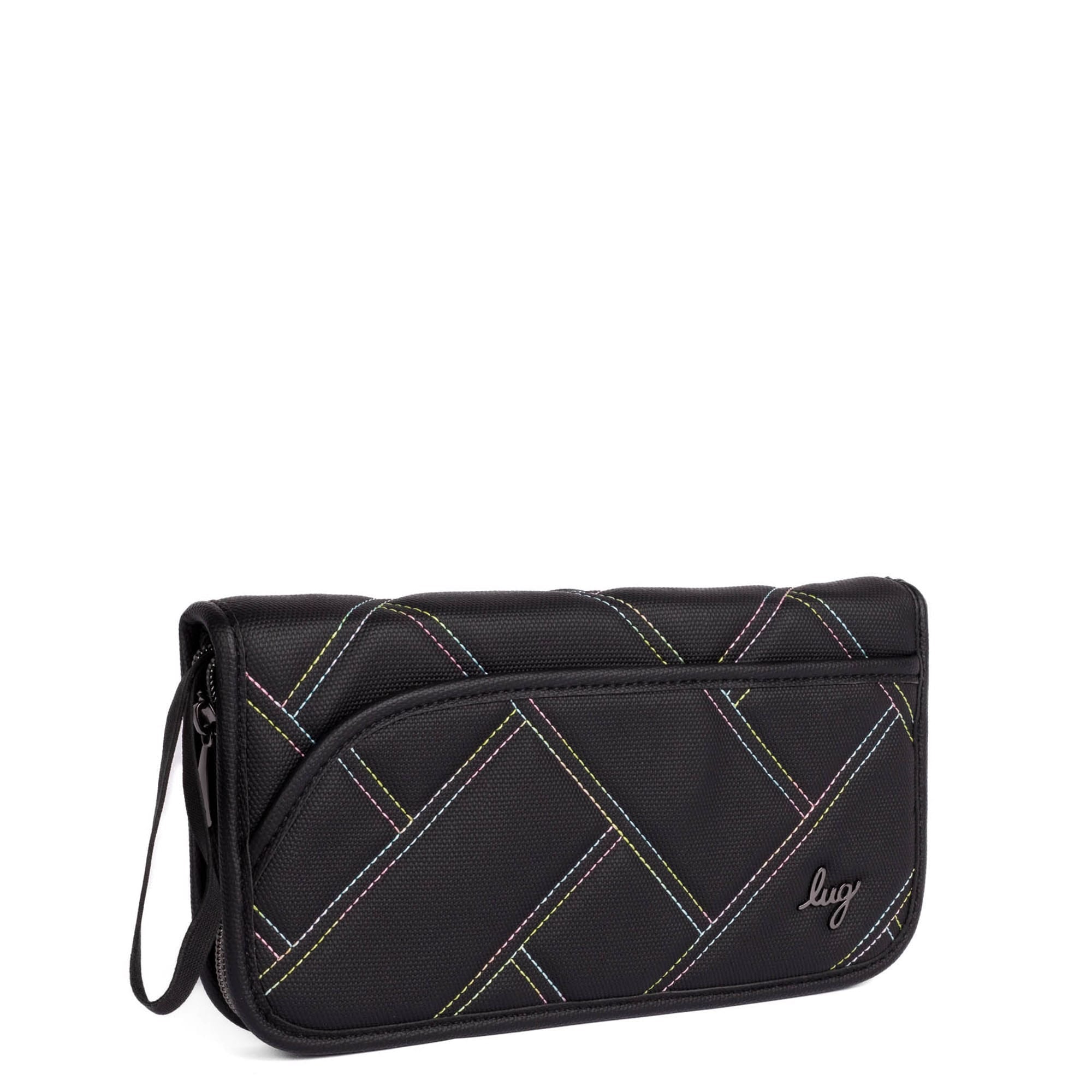 Tango Matte Luxe VL Travel RFID Wallet - BLACK ICEPOP STITCH - TangoWalletMatteLuxe_BlackwithIcepopRainbow_03