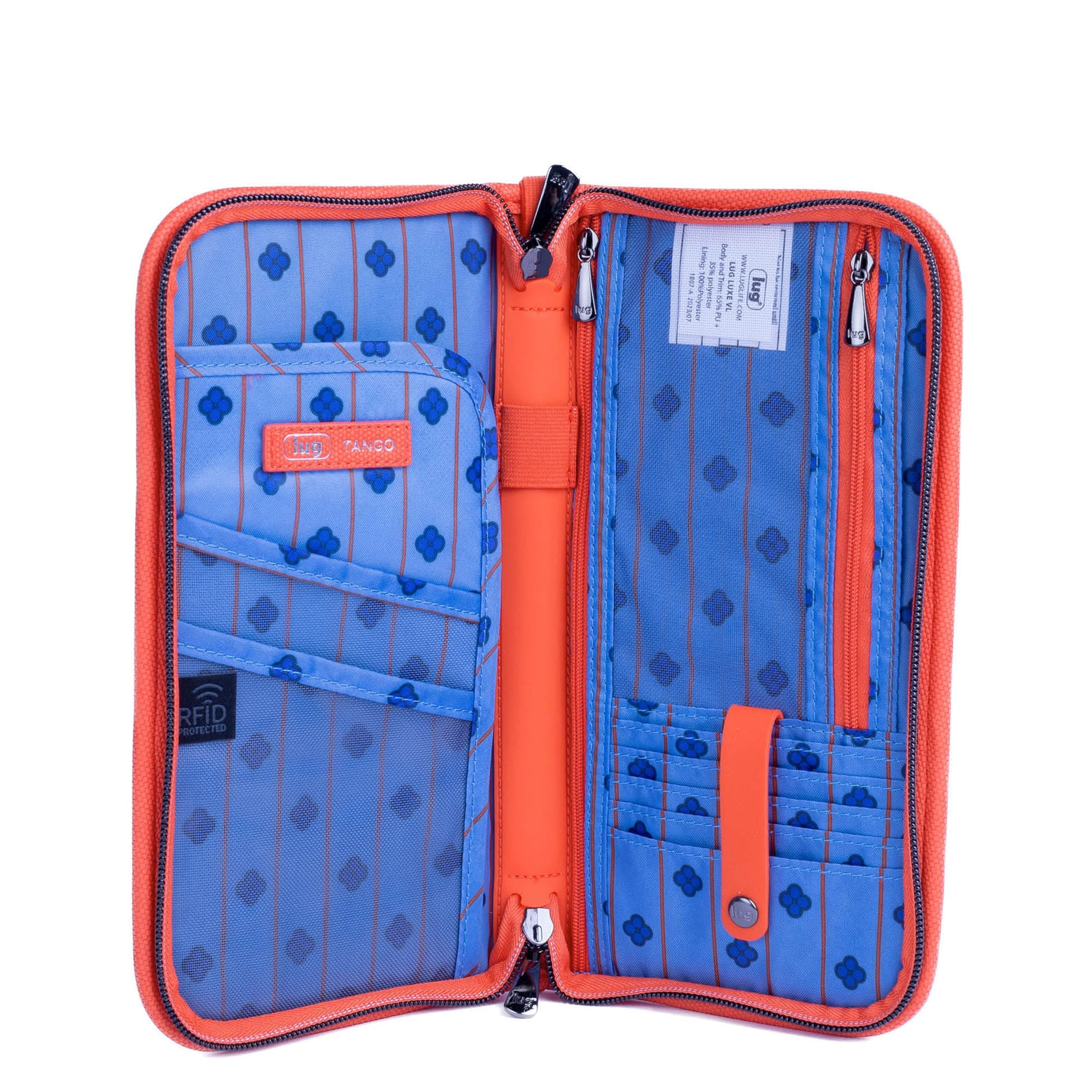 Tango Matte Luxe VL Travel RFID Wallet - PAPAYA - TangoWalletMatteLuxe_Papaya_02