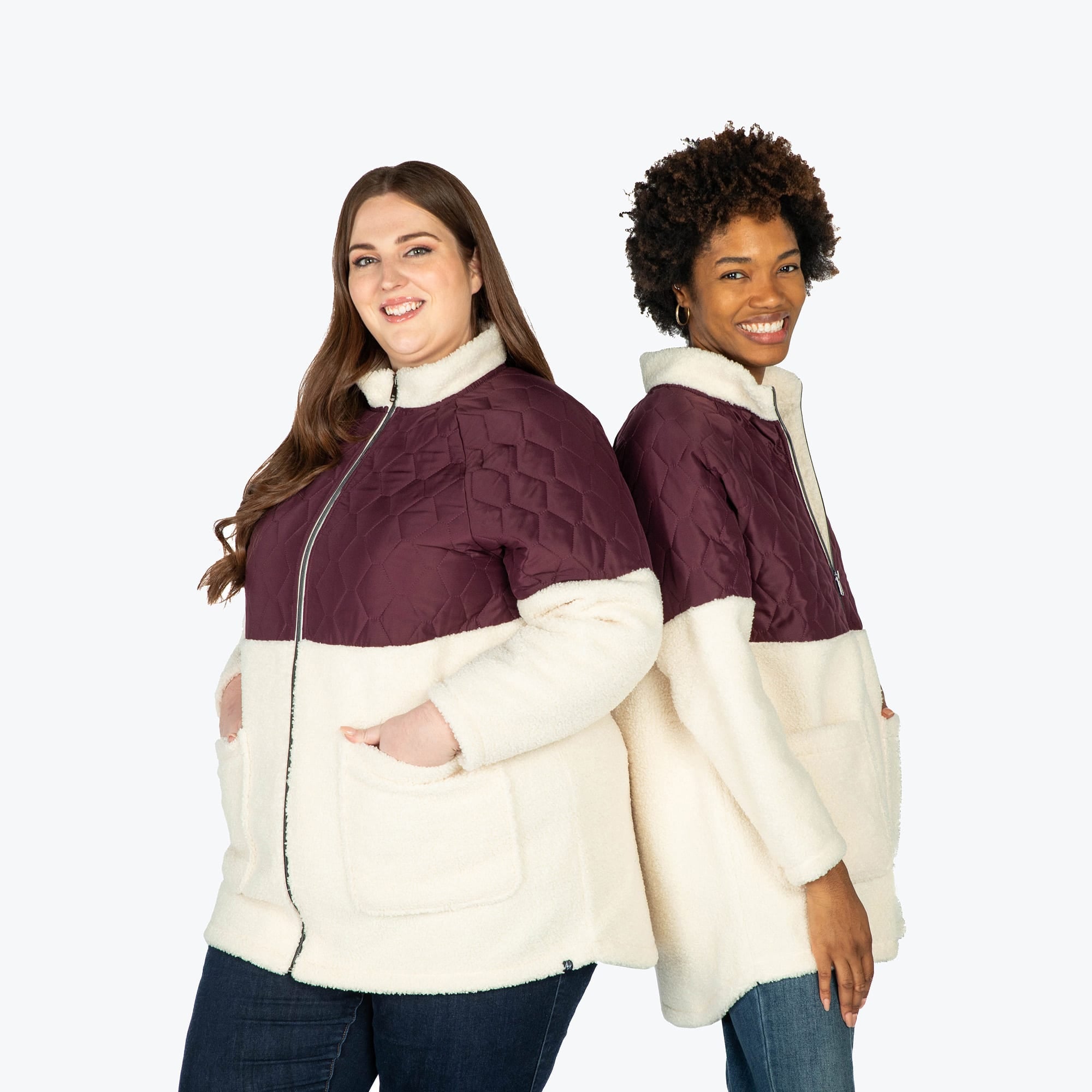 Tempo Sherpa Zip-Up - WINE RED - TempoApparel_WineRed_BothSizes_01_0f4805b2-893b-4659-8d03-ea182a121cae