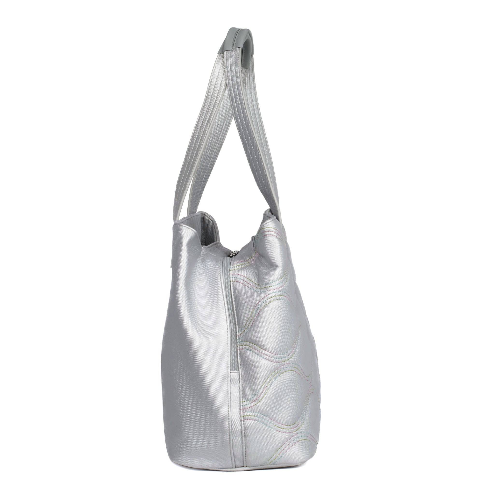 Tempo Matte Luxe VL Tote Bag - METALLIC SILVER ICEPOP STITCH - TempoML_SilverWithIcePop_03_037c199e-99aa-4c54-8645-73b00a6d32e1