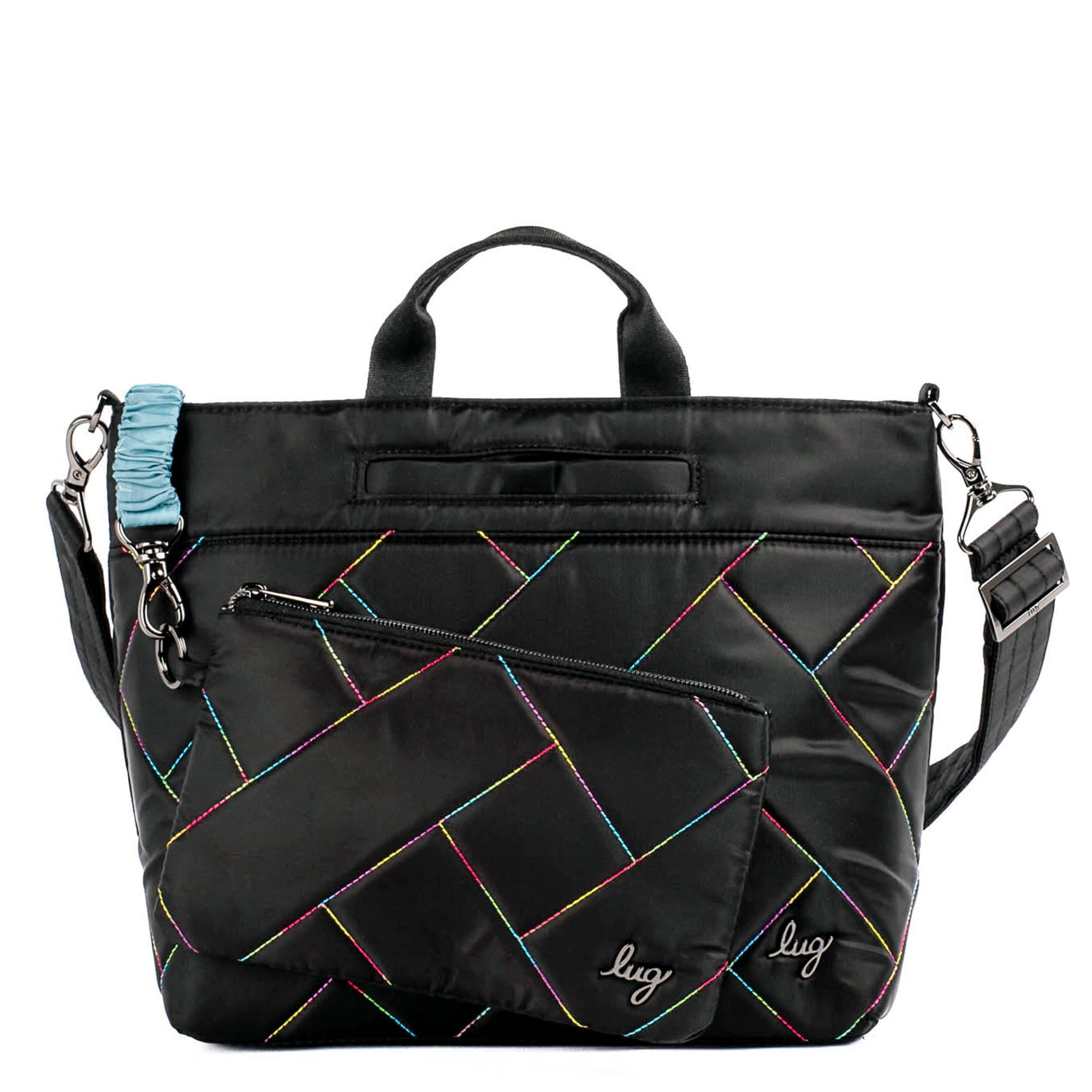Tenor 2pc Crossbody Bag - BLACK WITH RAINBOW STITCH 2 - Tenor2pc_BlackWithRainbow_01