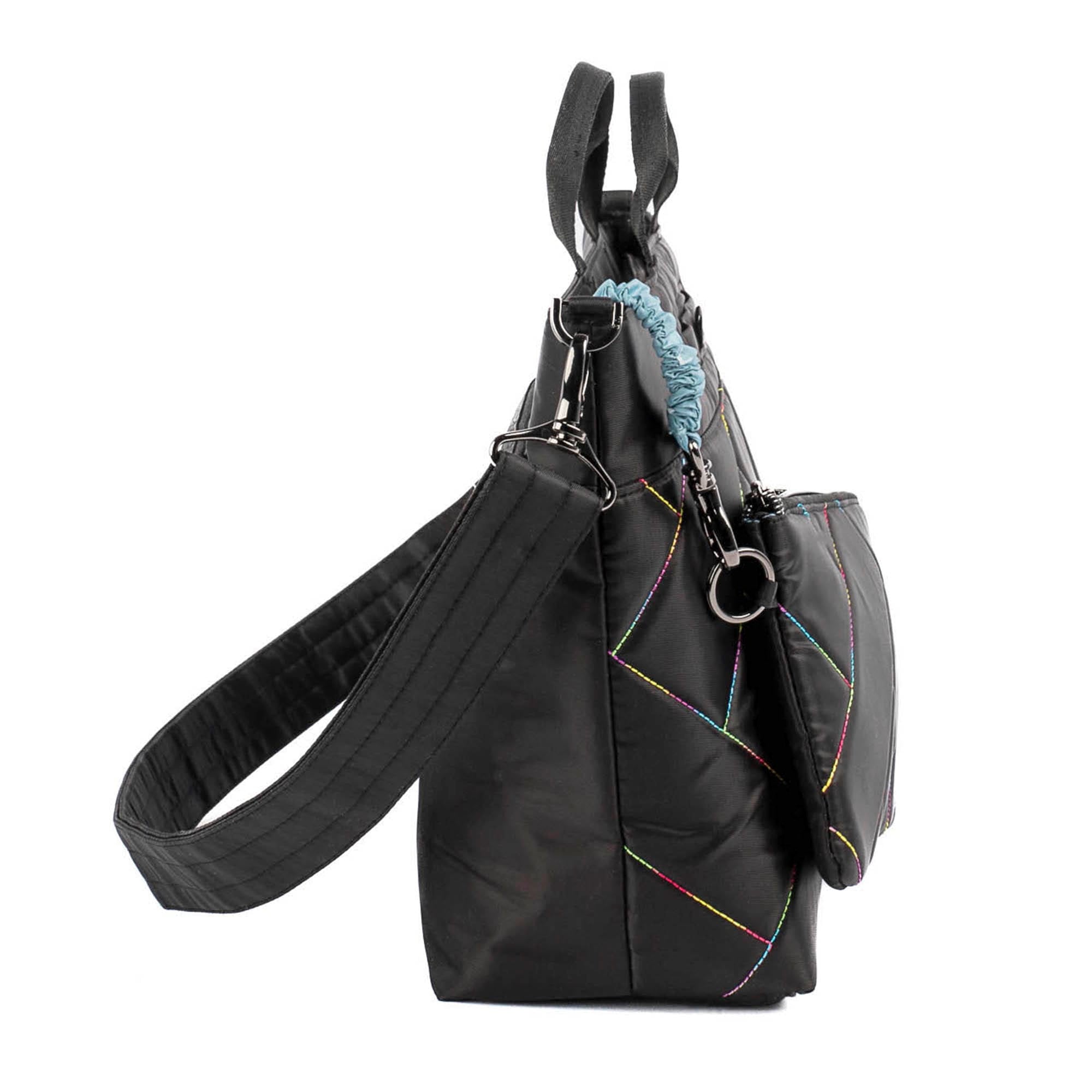 Tenor 2pc Crossbody Bag - BLACK WITH RAINBOW STITCH 2 - Tenor2pc_BlackWithRainbow_04