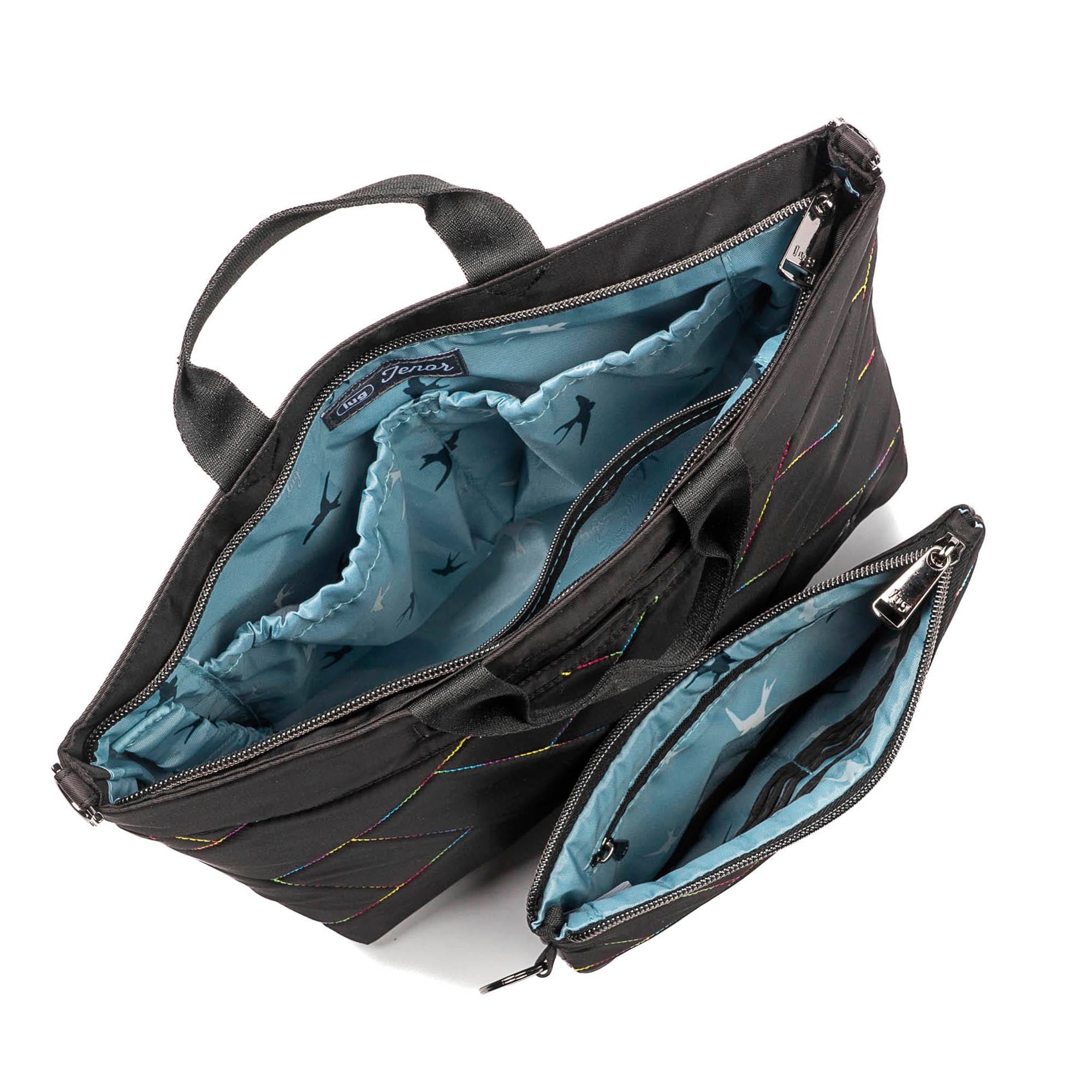 Tenor 2pc Crossbody Bag - BLACK WITH RAINBOW STITCH 2 - Tenor2pc_BlackWithRainbow_06