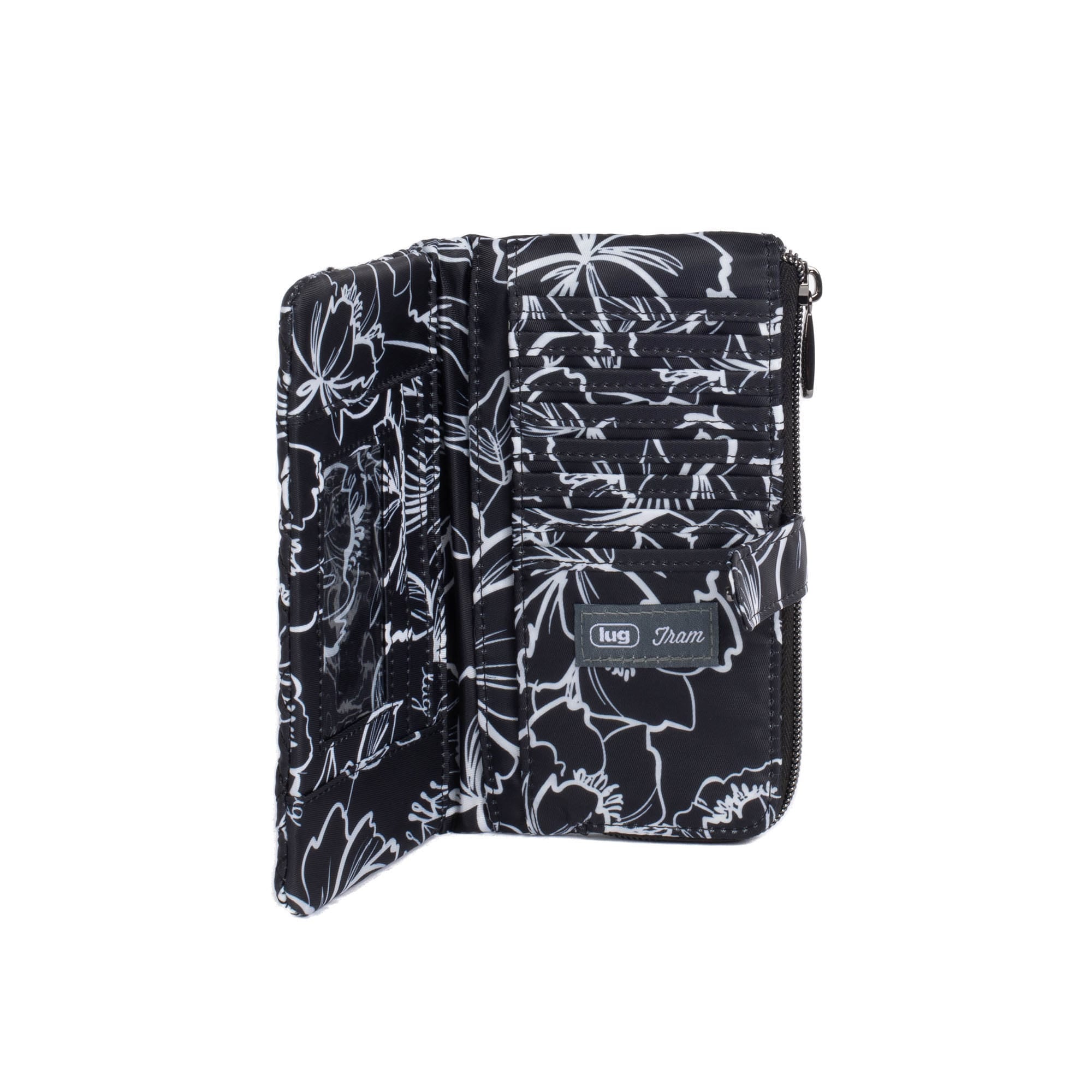 Tram 2 RFID Wallet - OUTLINE FLORAL BLACK - Tram2_OutlineFloralBlack_04