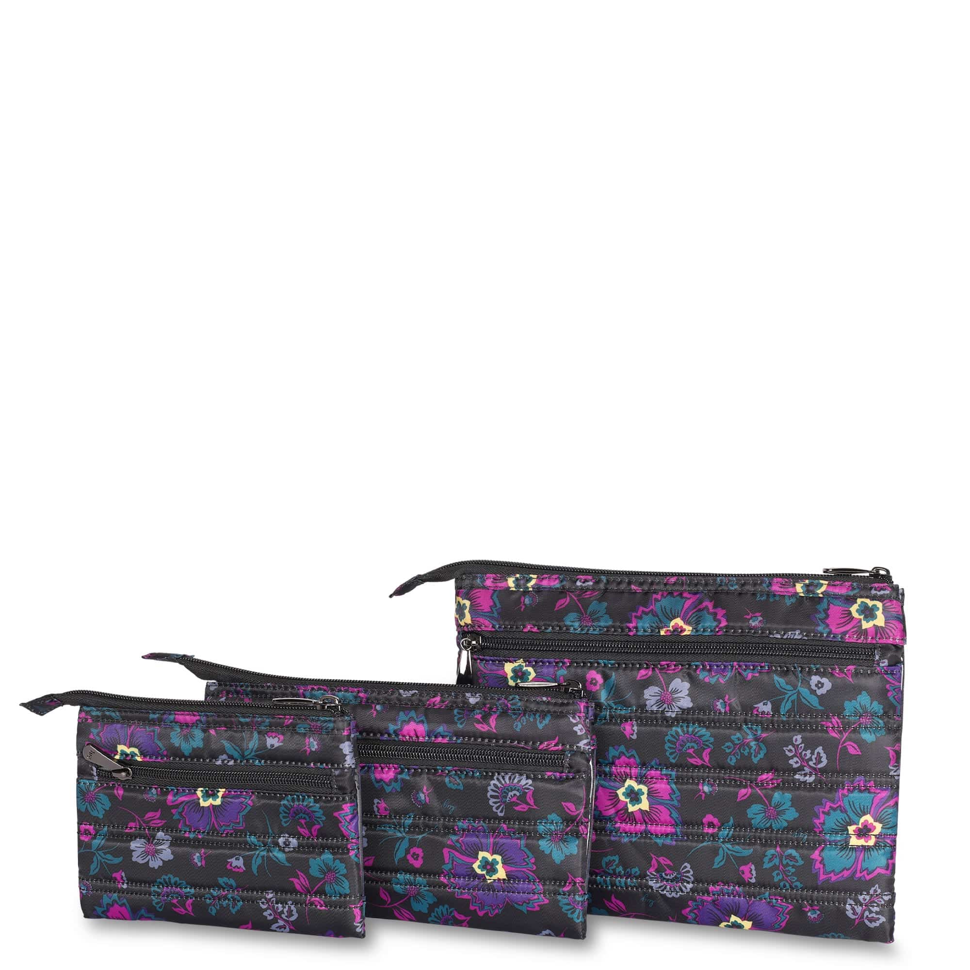 Transport 3pc Storage Envelopes - BOHO FLORAL BLACK - Transport3pc_Boho_Floral_Black_03