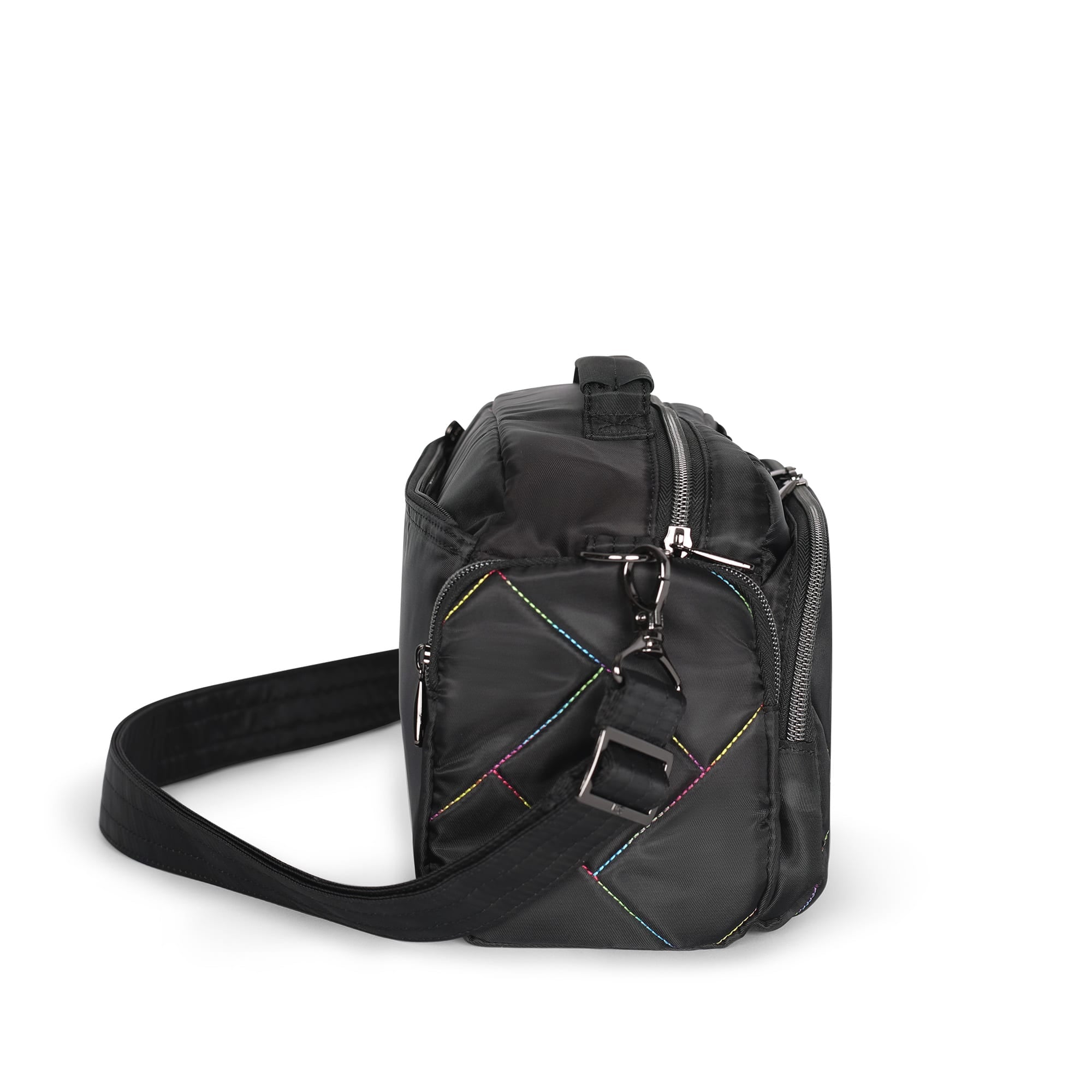 Trolley 2 Crossbody Bag - BLACK RAINBOW STITCH - TrolleyCrossbody2_BlackRainbowStitch_03