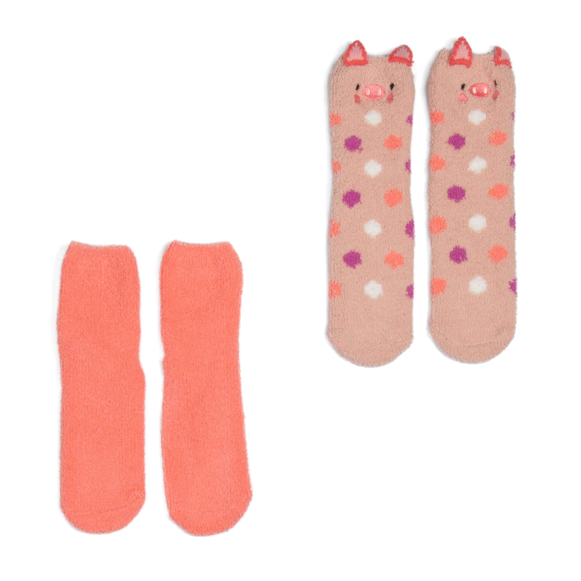 Trolley Friends Socks 2pk - PIG - TrolleyFriends_Socks2pk_Pig_Flatlay01