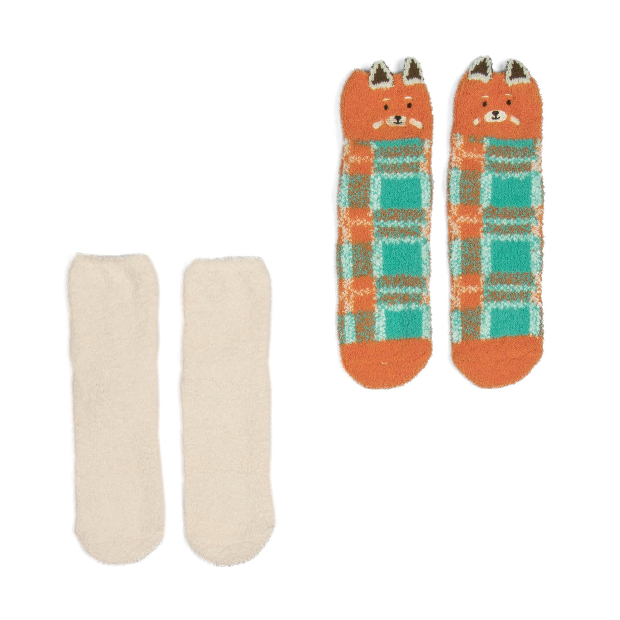 Trolley Friends Socks 2pk - RED PANDA - TrolleyFriends_Socks2pk_RedPanda_Flatlay01