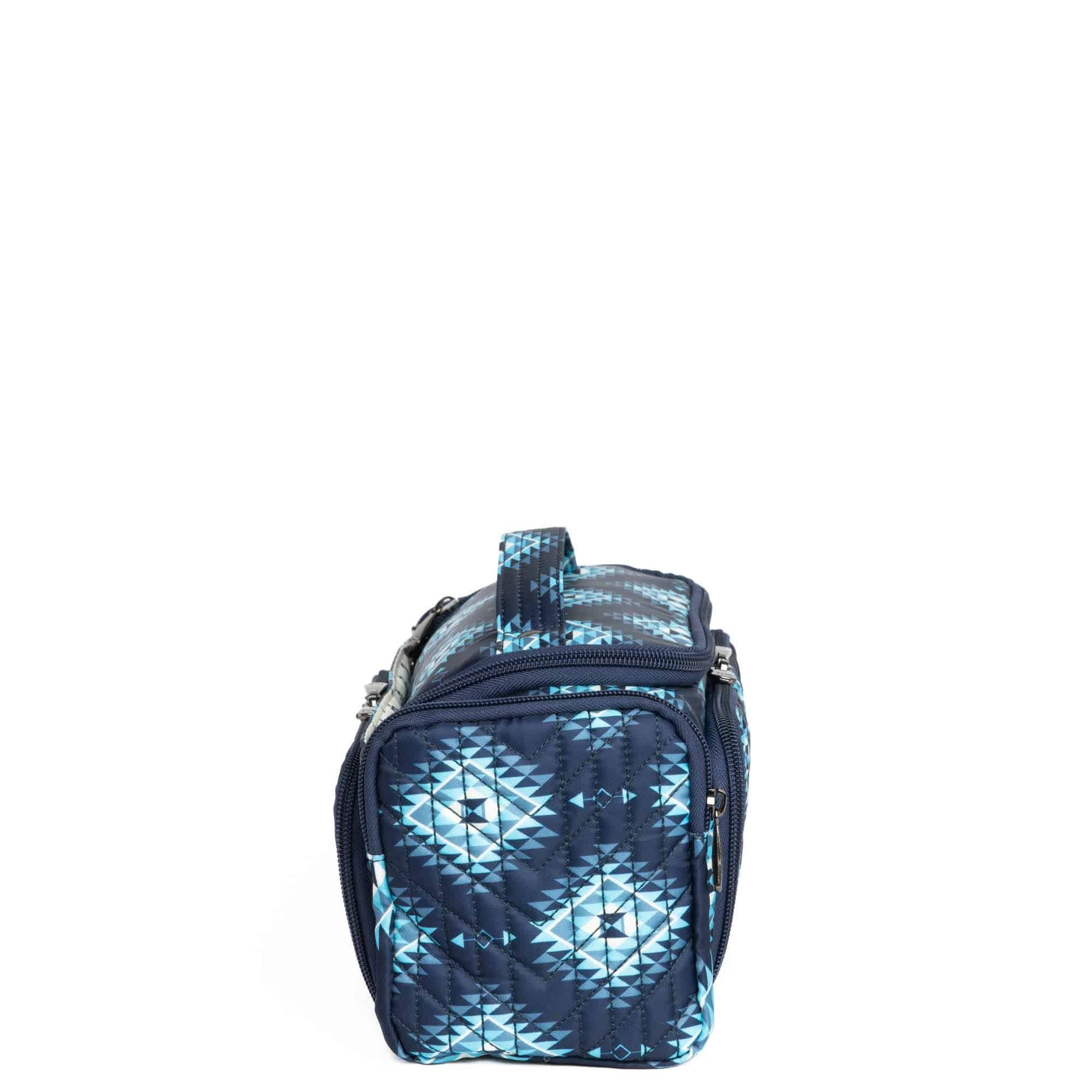 Guild Collection Classic Trolley Cosmetic Case - CRYSTAL HONEYCOMB BLUE - TrolleyMD_CrystalHoneycomBlue_03