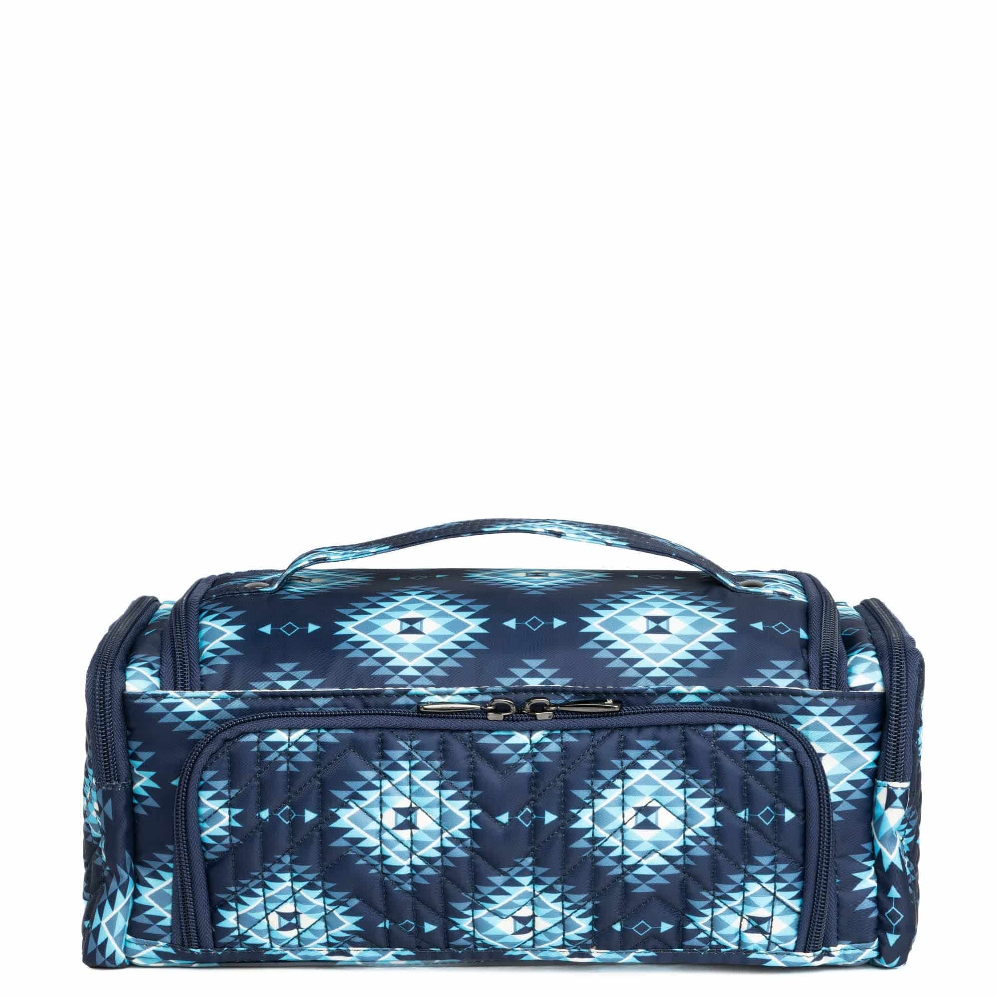 Guild Collection Classic Trolley Cosmetic Case - CRYSTAL HONEYCOMB BLUE - TrolleyMD_CrystalHoneycomBlue_04