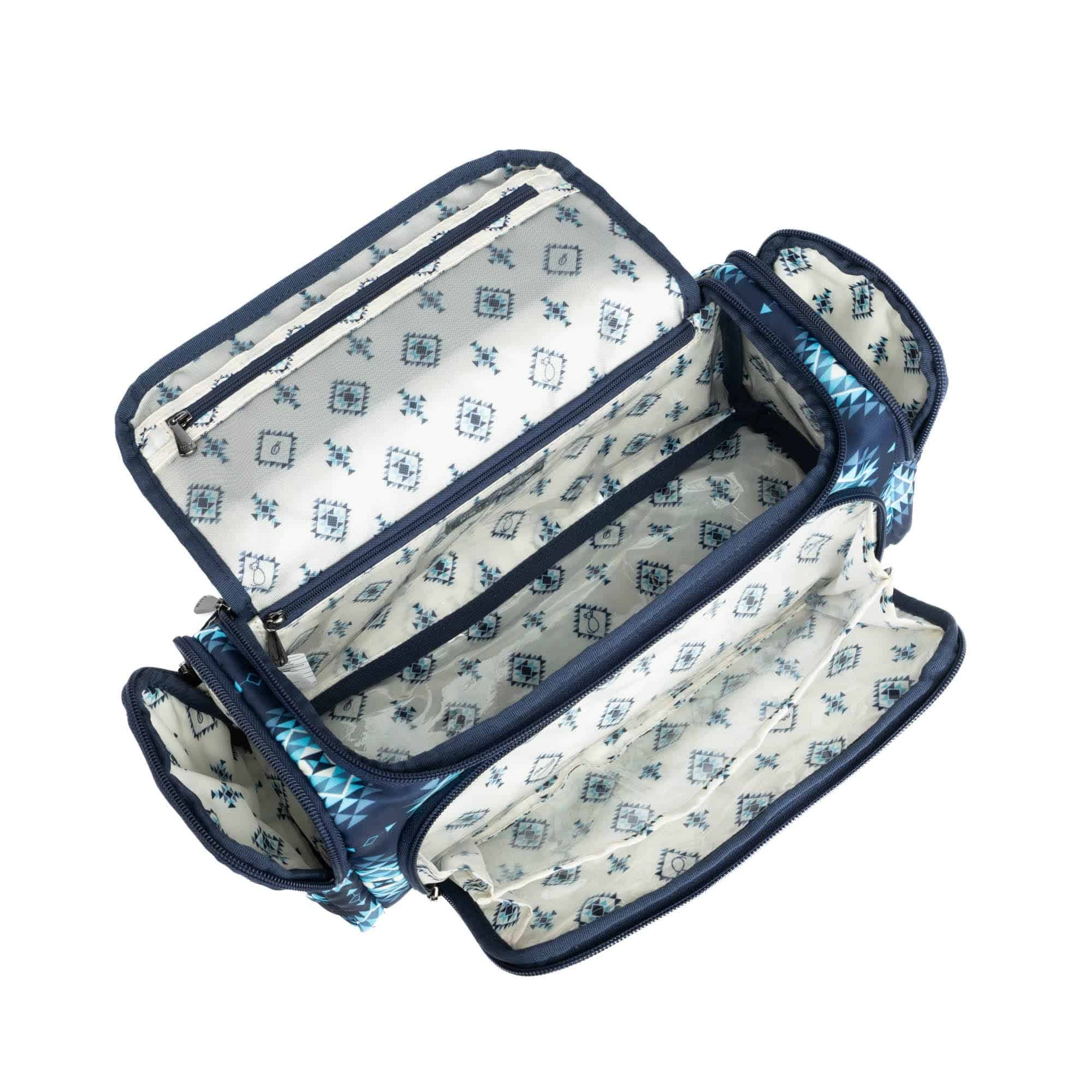 Guild Collection Classic Trolley Cosmetic Case - CRYSTAL HONEYCOMB BLUE - TrolleyMD_CrystalHoneycomBlue_05