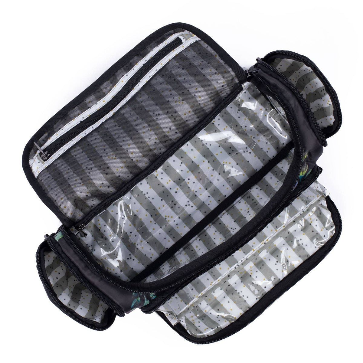 Trolley Cosmetic Case - BOUQUET BLACK - Trolley_BouquetBlack_05