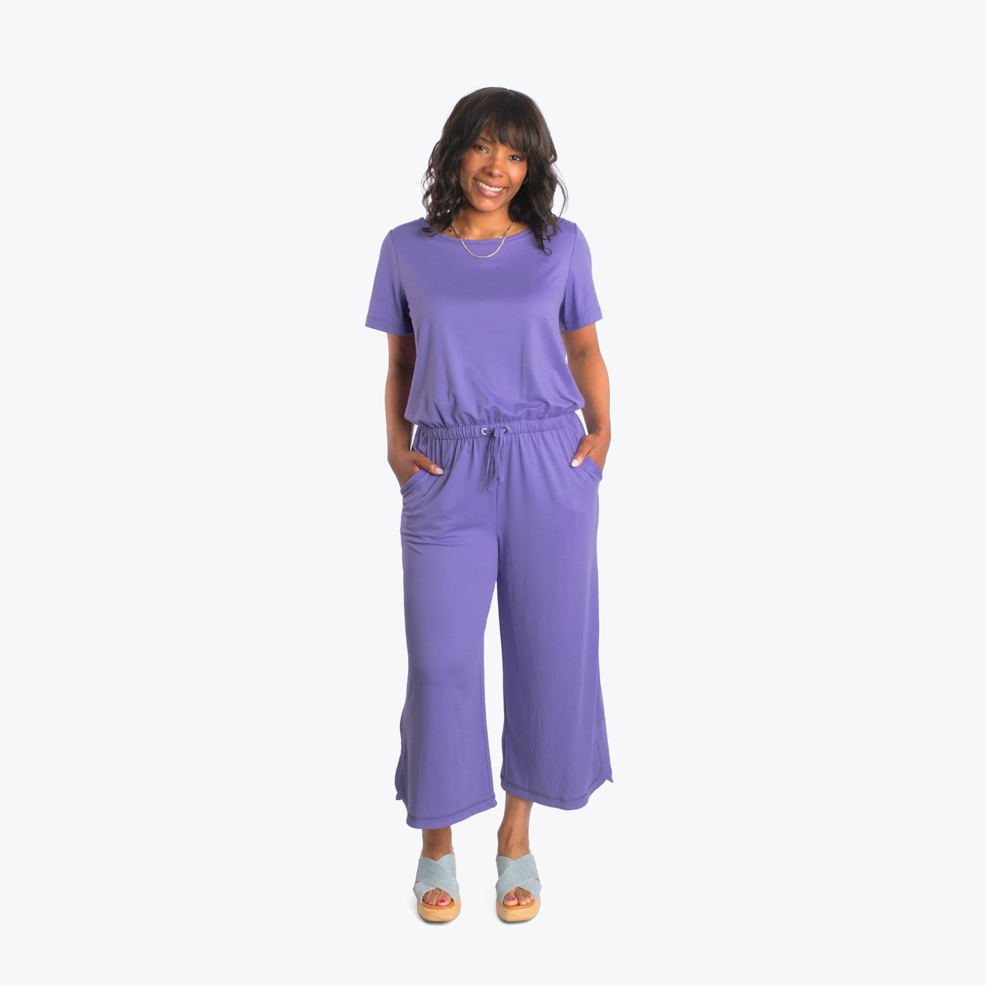 Trotter Brushed Jersey Jumpsuit - AMETHYST PURPLE - TrotterJumpsuit_AmethystPurple_01