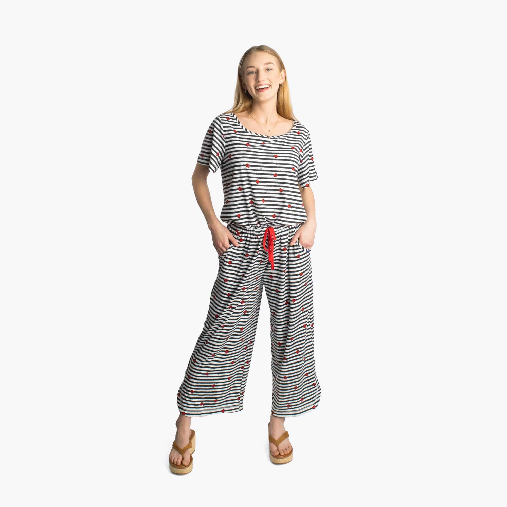 Trotter Brushed Jersey Jumpsuit - LADYBUG LANE - TrotterJumpsuit_LadybugLane_01