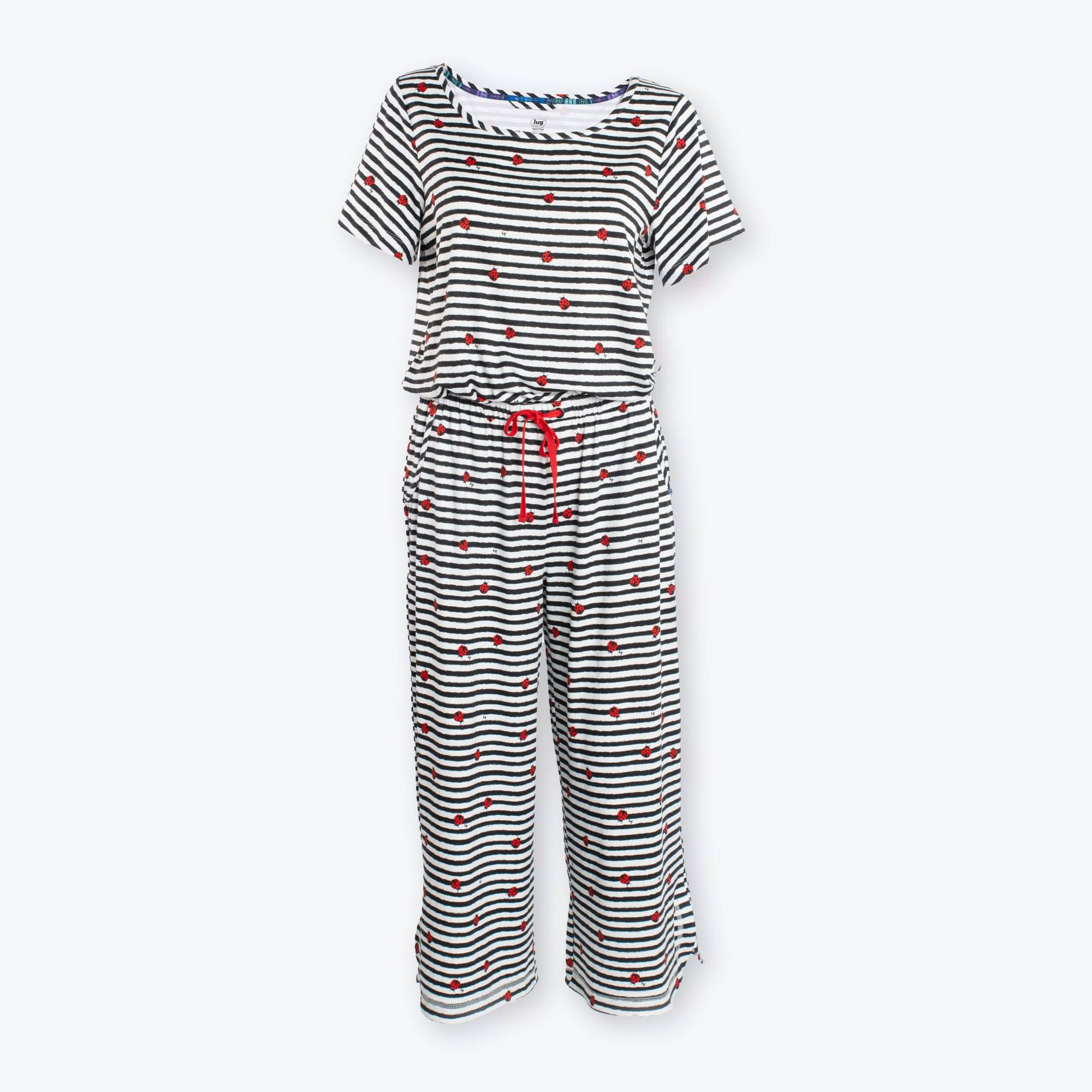 Trotter Brushed Jersey Jumpsuit - LADYBUG LANE - TrotterJumpsuit_LadybugLane_Flatlay