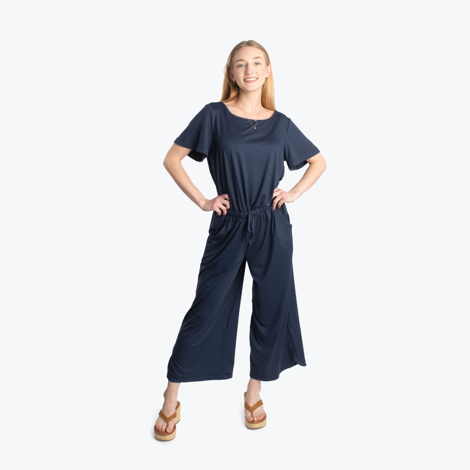 Trotter Brushed Jersey Jumpsuit - - TrotterJumpsuit_NavyBlue_01
