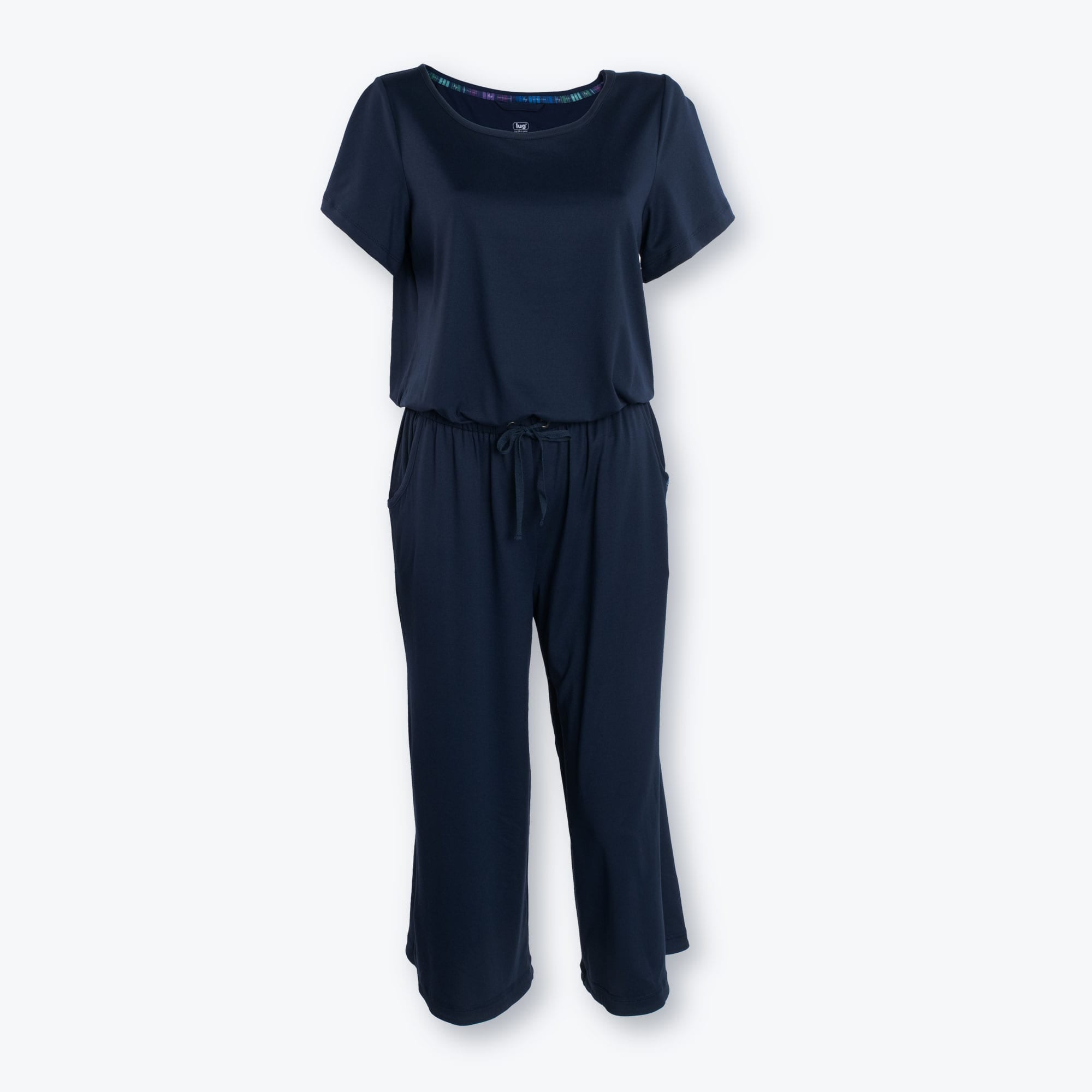 Trotter Brushed Jersey Jumpsuit - NAVY BLUE - TrotterJumpsuit_NavyBlue_Flatlay