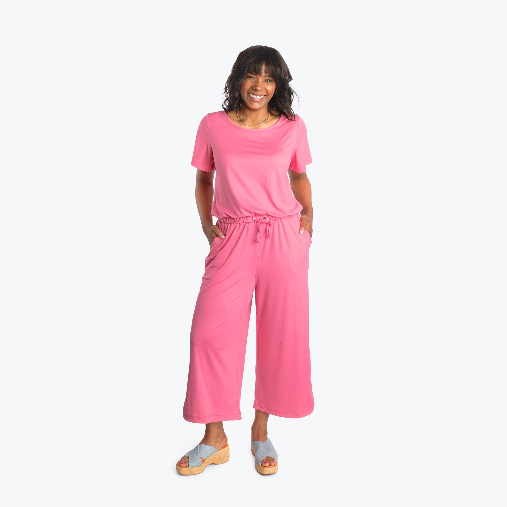 Trotter Brushed Jersey Jumpsuit - PINK TOURMALINE - TrotterJumpsuit_PinkTourmaline_01