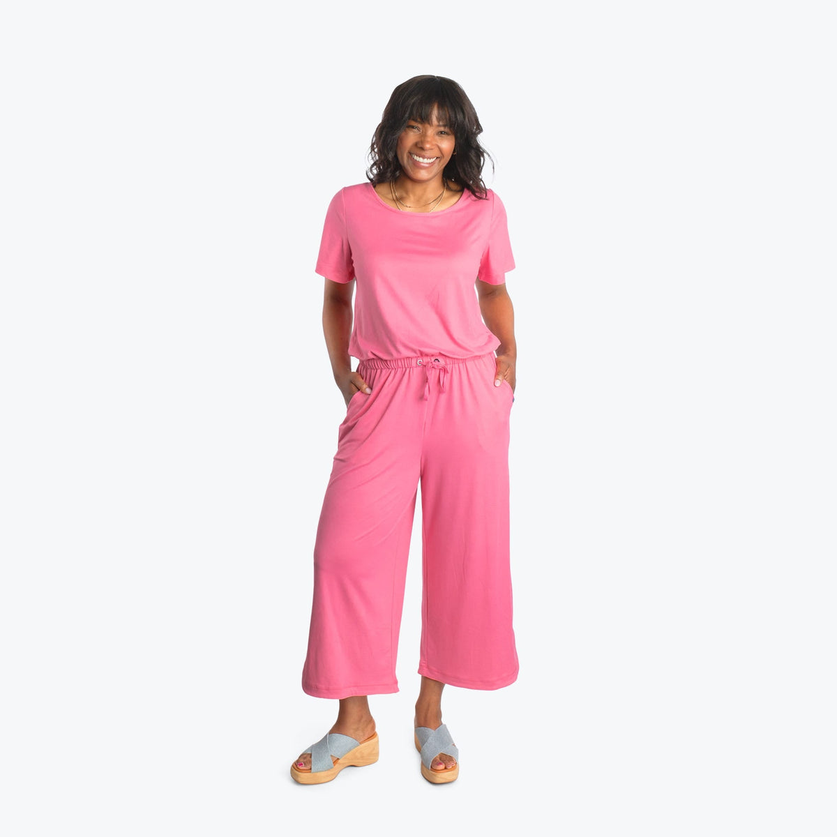 Trotter Brushed Jersey Jumpsuit - PINK TOURMALINE - TrotterJumpsuit_PinkTourmaline_01