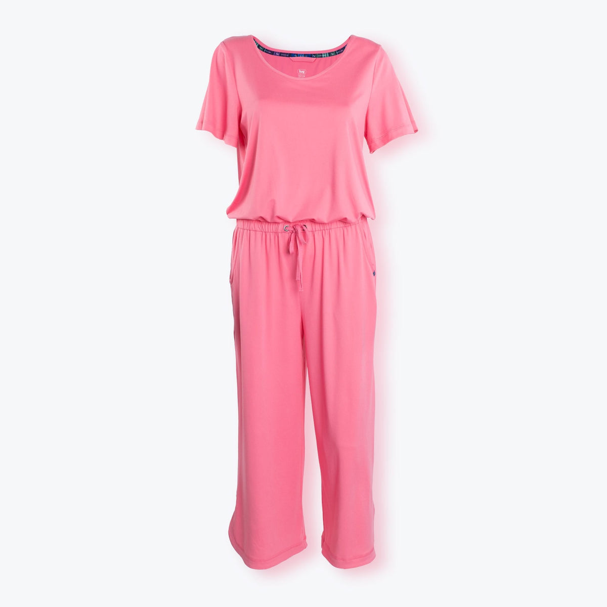 Trotter Brushed Jersey Jumpsuit - PINK TOURMALINE - TrotterJumpsuit_PinkTourmaline_Flatlay