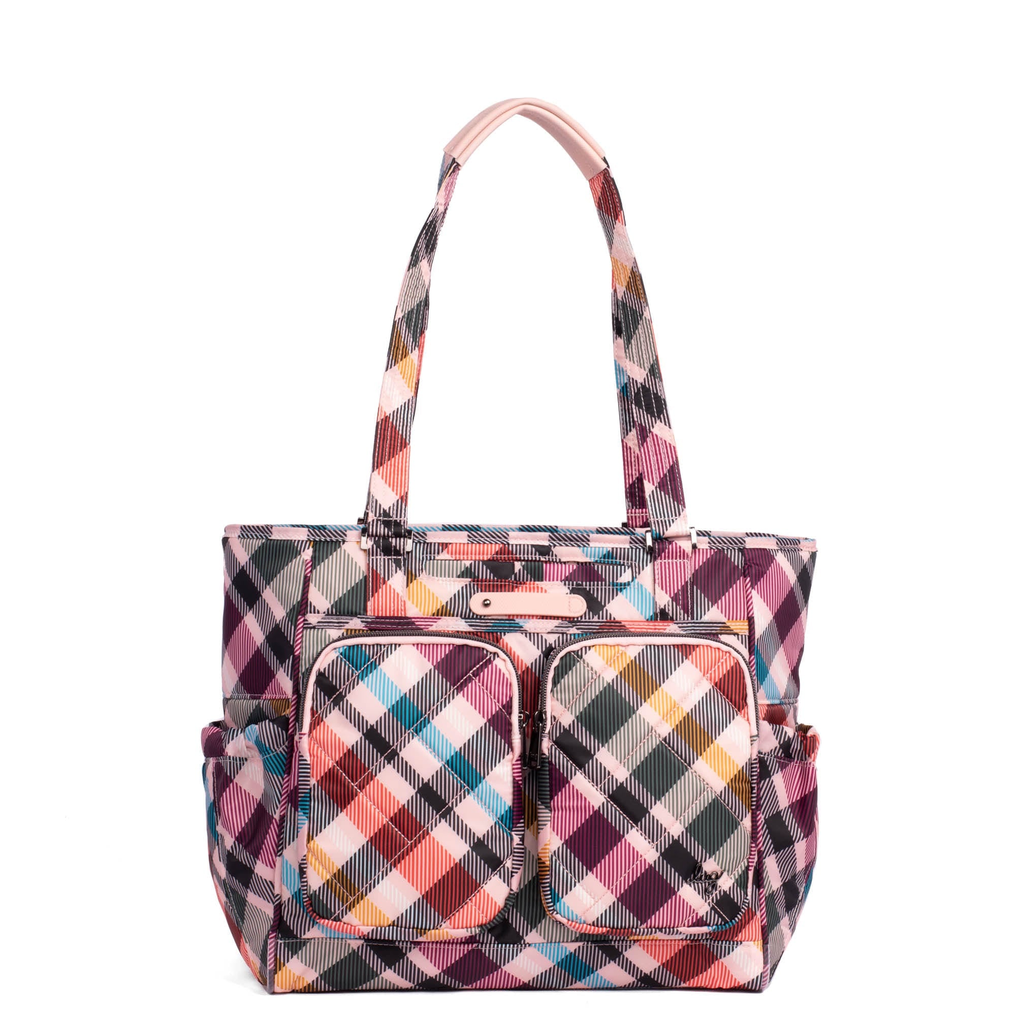 Trotter Tote Bag - PINK PLAID - Trotter_PinkPlaid_01