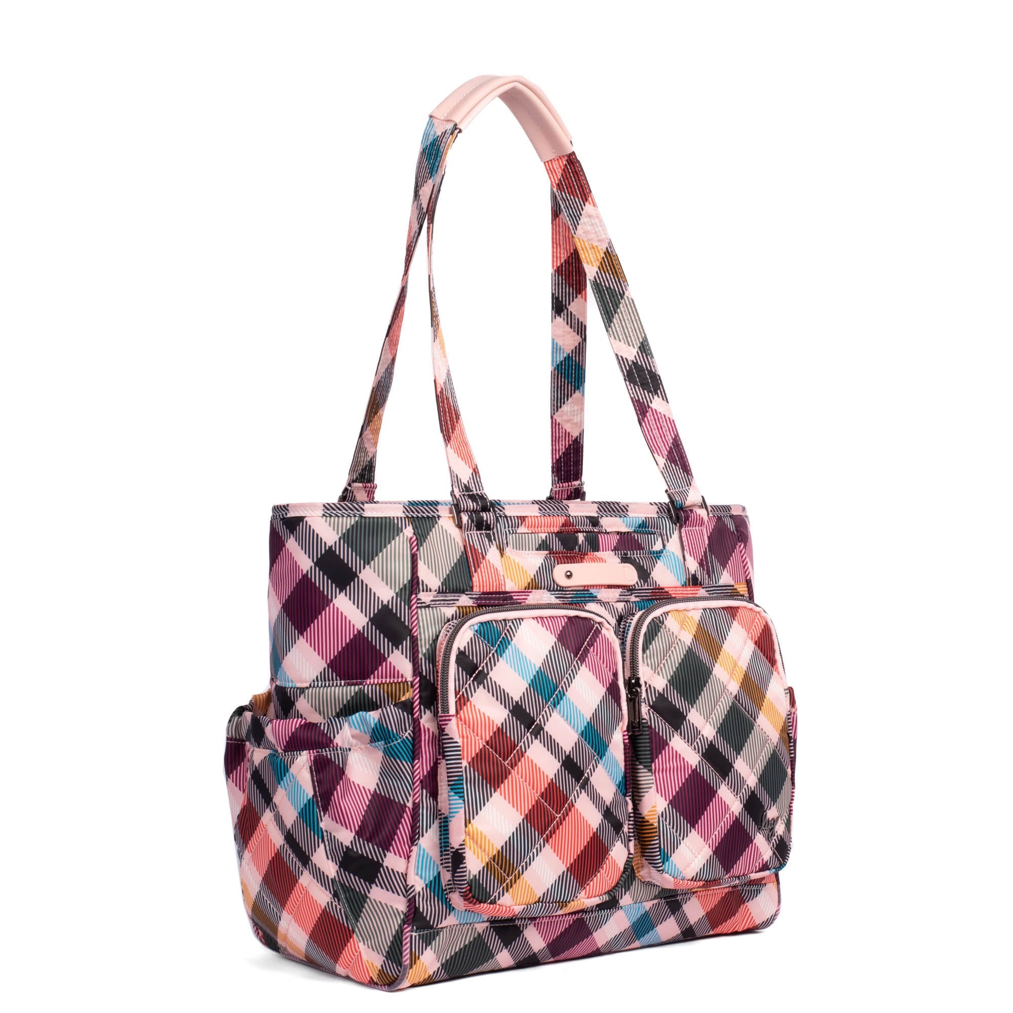 Trotter Tote Bag - PINK PLAID - Trotter_PinkPlaid_02