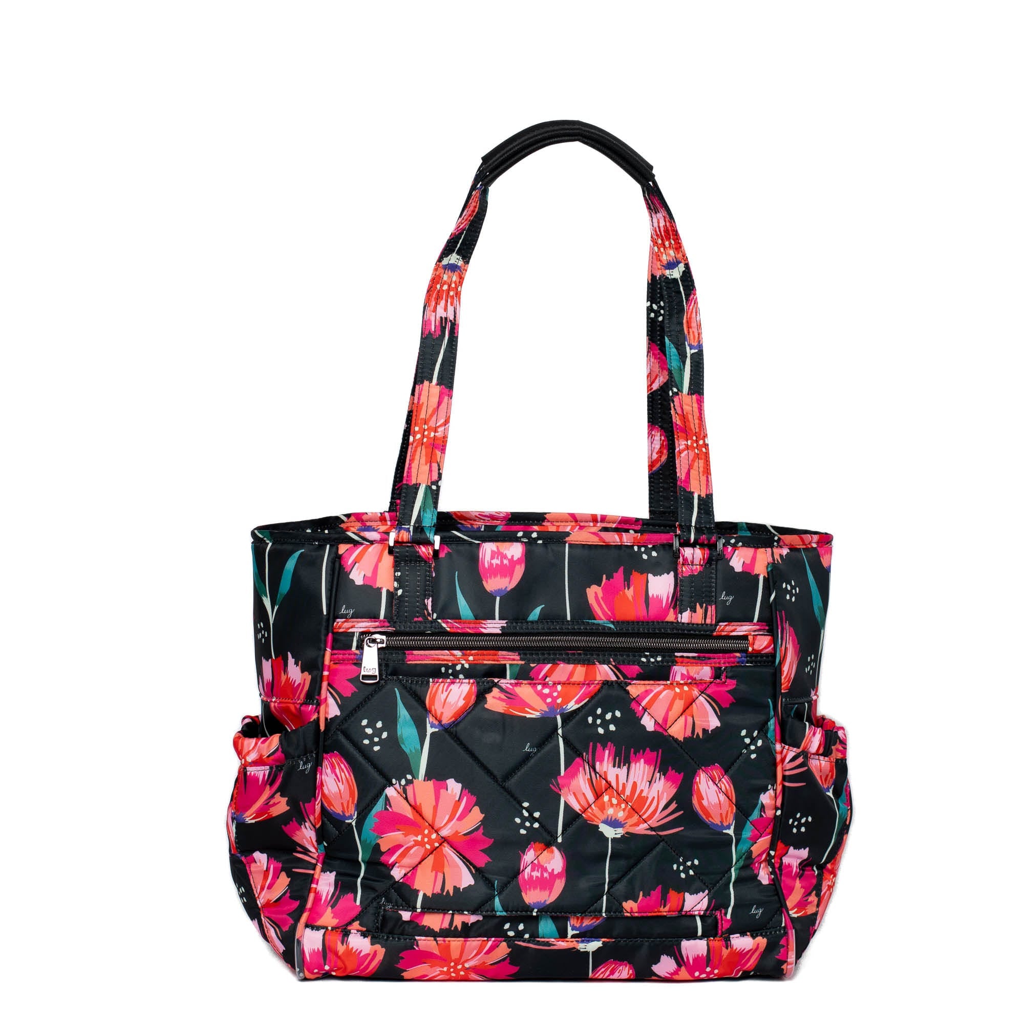 Trotter Tote Bag - POMPOM FLORAL BLACK - Trotter_PomPomFloralBlack_04