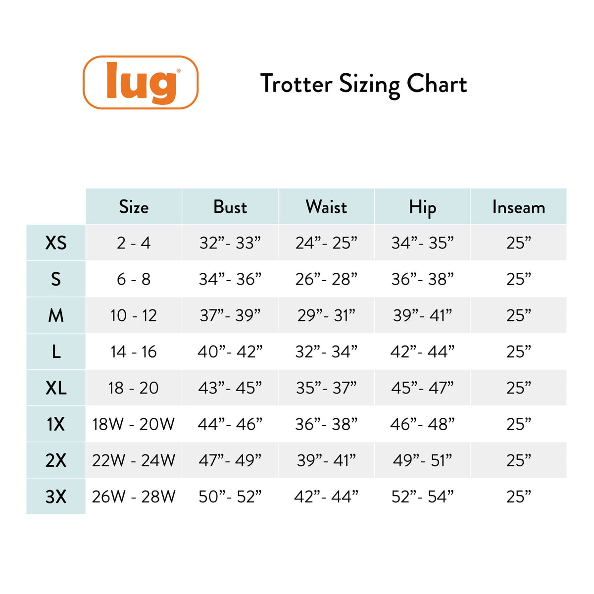 Trotter Brushed Jersey Jumpsuit - - Trotter_SizingChart_9faa91b8-f8bd-4929-a396-265c074e6458