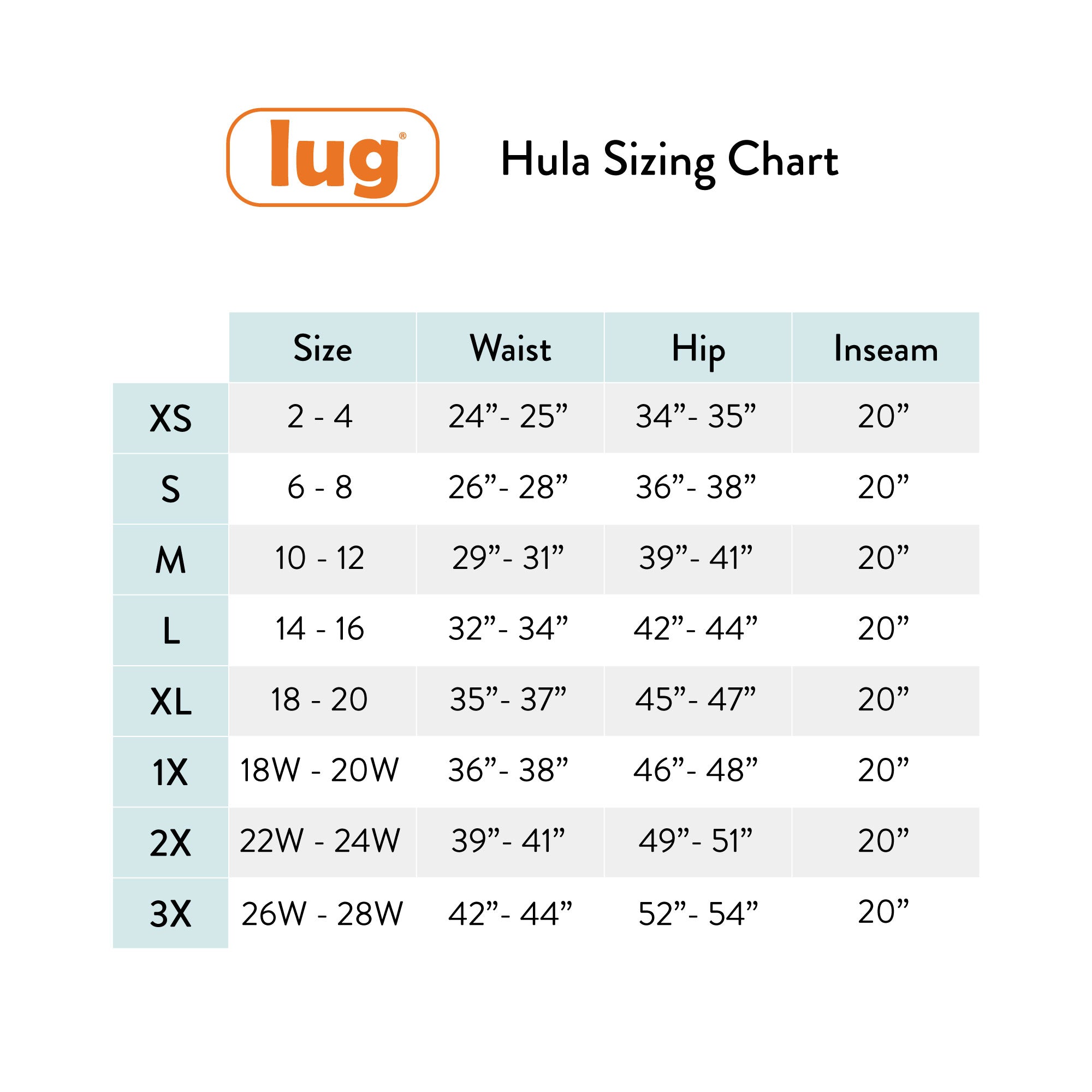 Hula Skirted Lugging - - Updated_Hula_Sizing_Chart