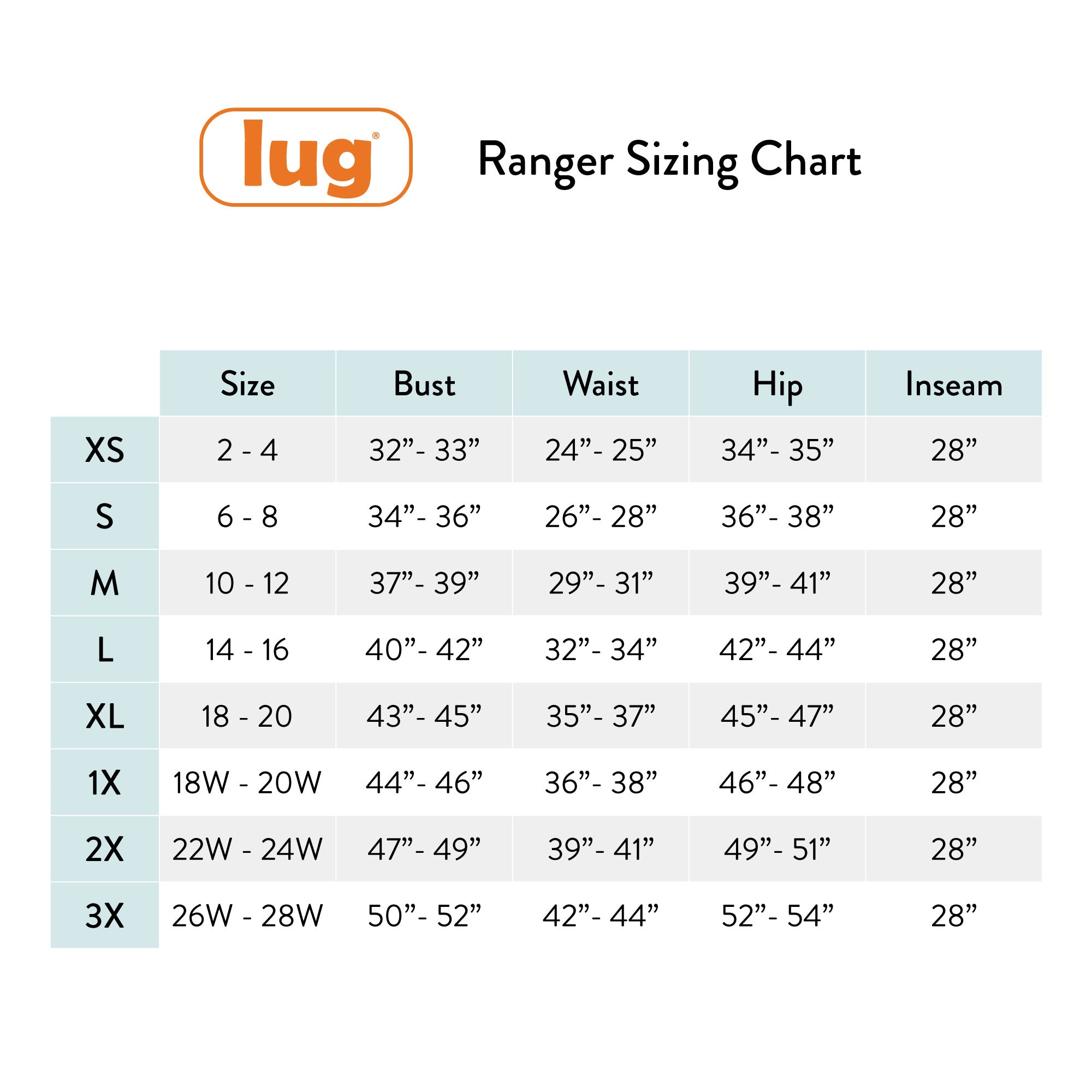 Ranger Fleece Sweatpants - - Updated_Ranger_SizingChart