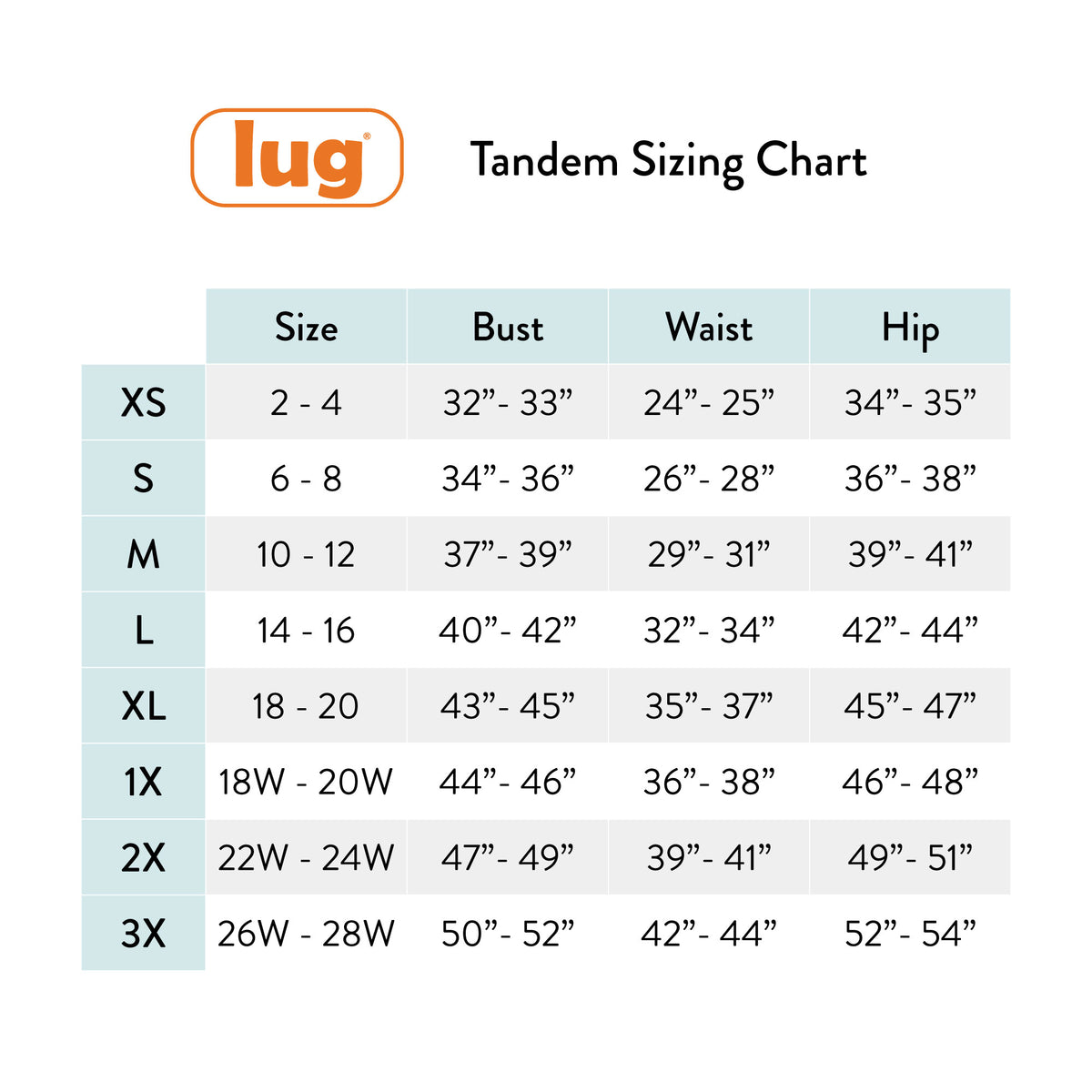 Tandem Collar Pajama Set - - Updated_Tandem_SizingChart