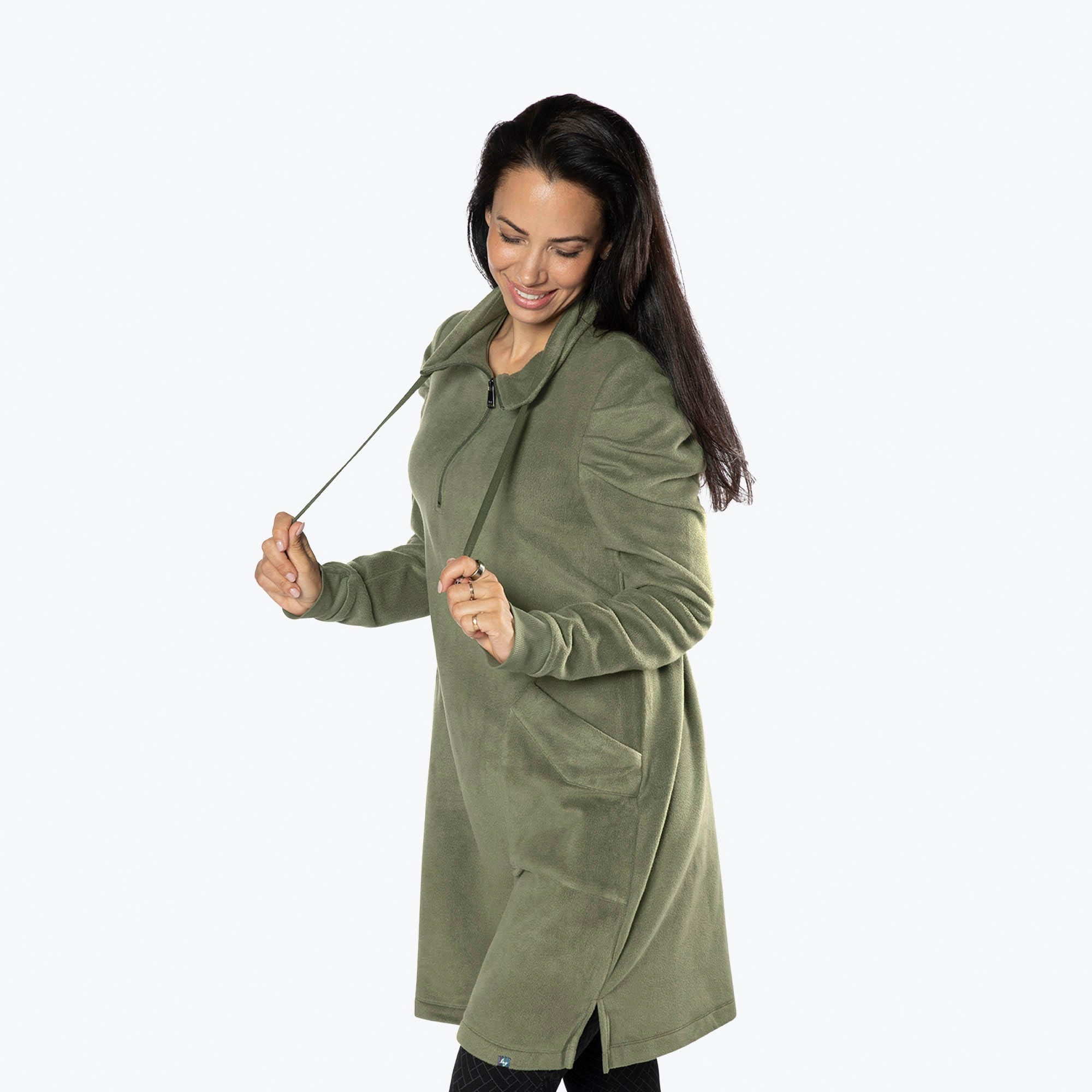 Via Stretch Fleece Tunic - - ViaStretchFleece_OliveGreen_S_03_90c0219a-491d-4680-81d3-997ea035fbf6