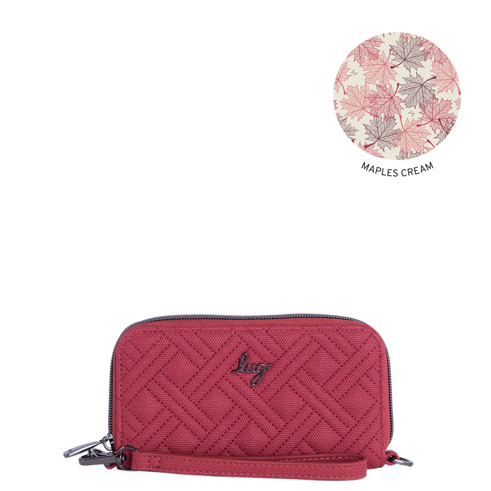Whirly Matte Luxe VL RFID Wristlet Wallet - ROSEWOOD RED - WHIRLY-ML-ROSEWOOD