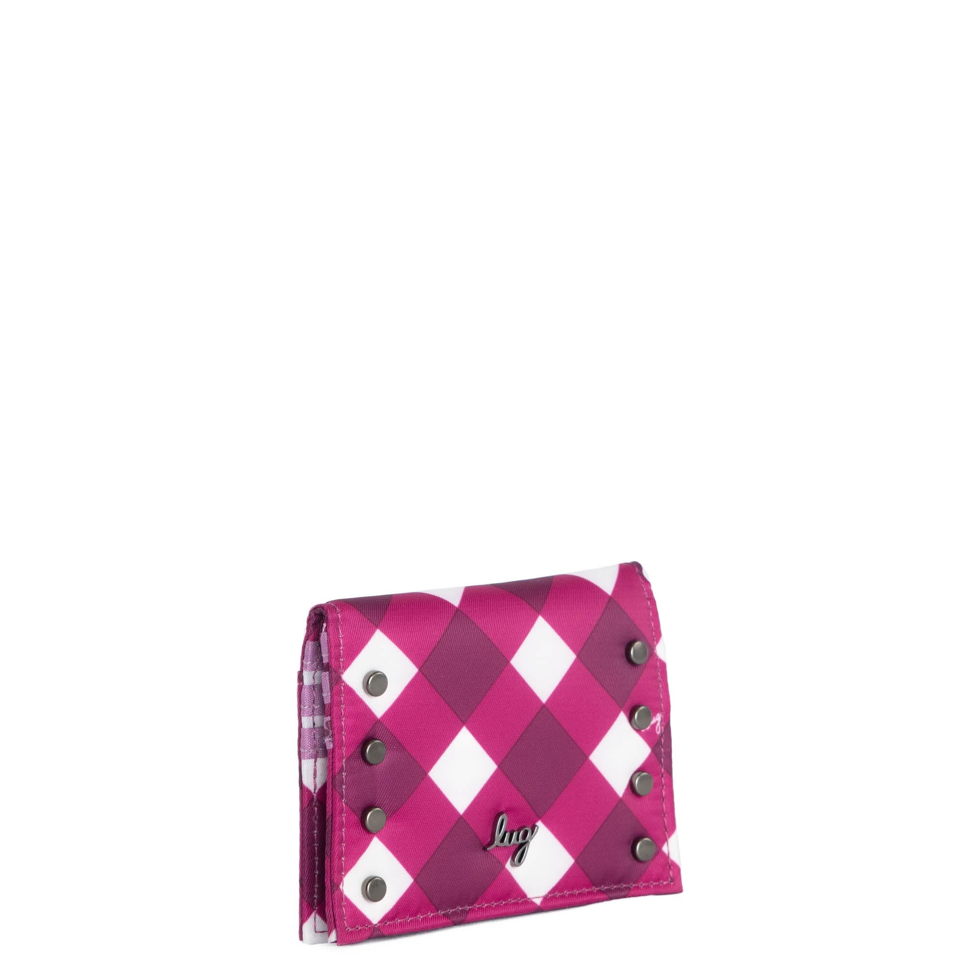 Walkover RFID Wallet - GINGHAM BERRY - Walkover_GinghamBerry_02_tv5zgb