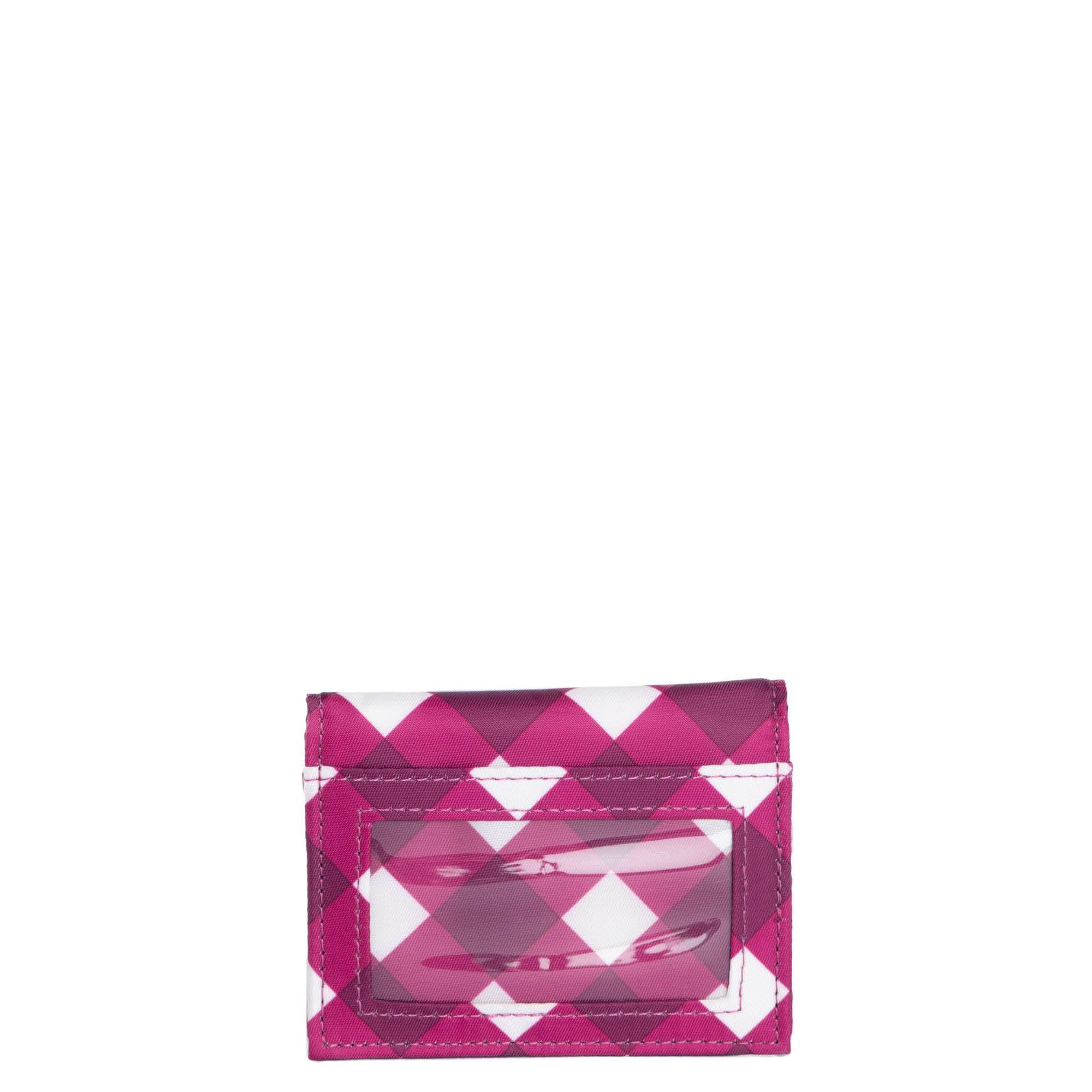 Walkover RFID Wallet - GINGHAM BERRY - Walkover_GinghamBerry_04