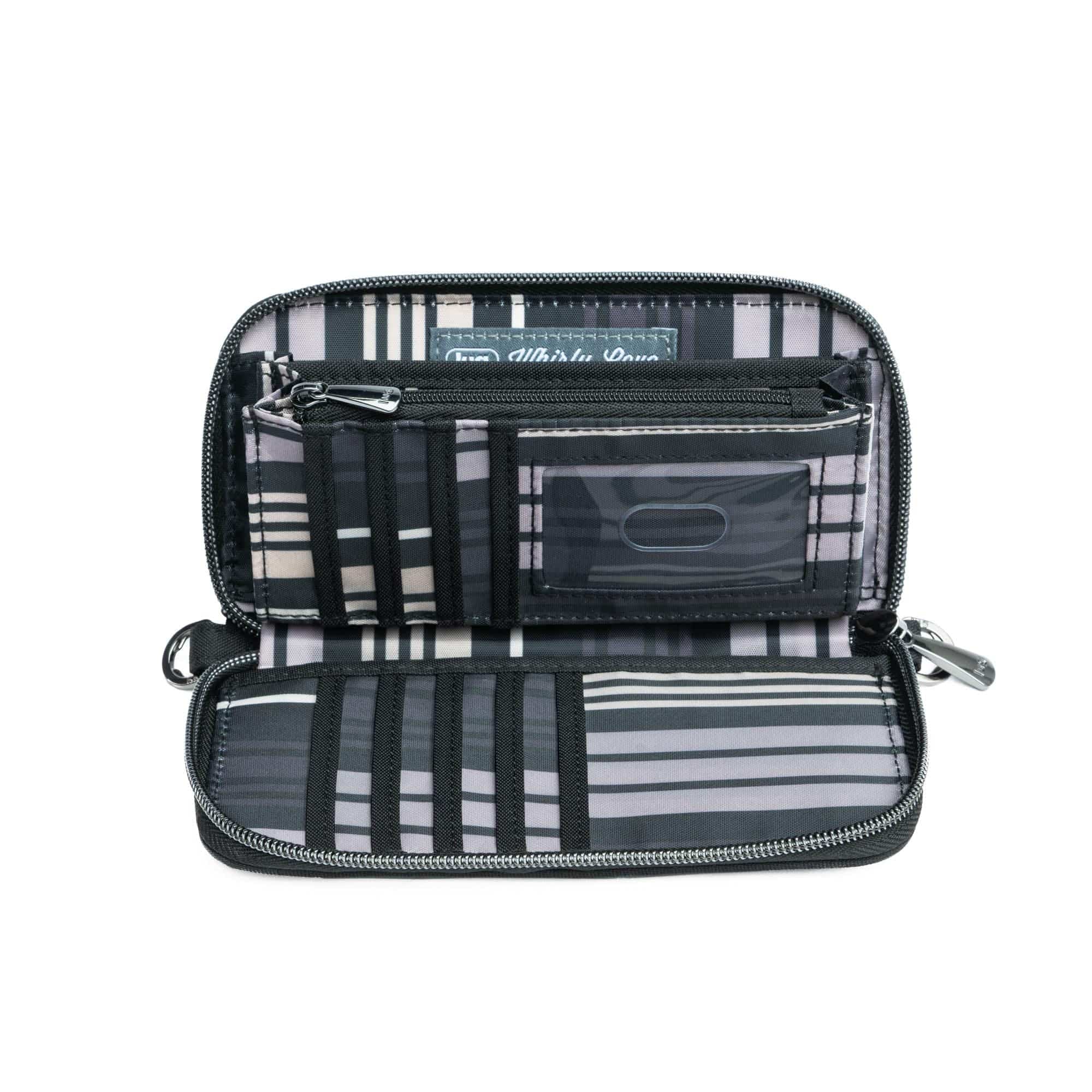 Whirly Love RFID Wristlet Wallet - BRUSHED BLACK WITH WHITE LOVE - WhirlyLove_BrushedBlack_04