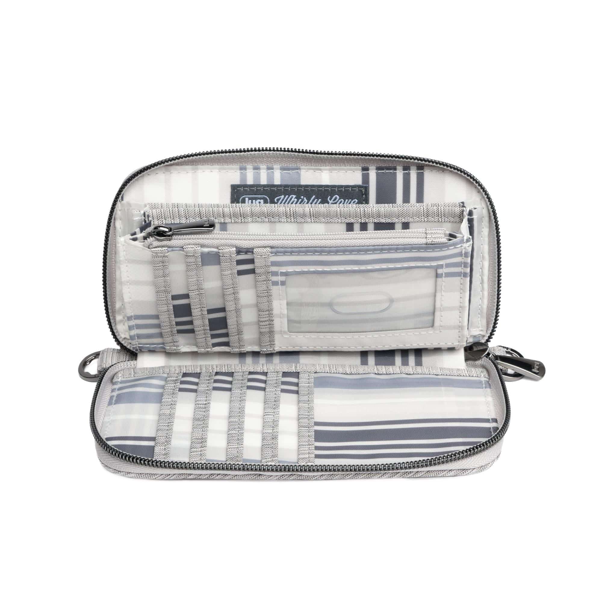 Whirly Love RFID Wristlet Wallet - BRUSHED SILVER WITH BLACK LOVE - WhirlyLove_BrushedSilver_04