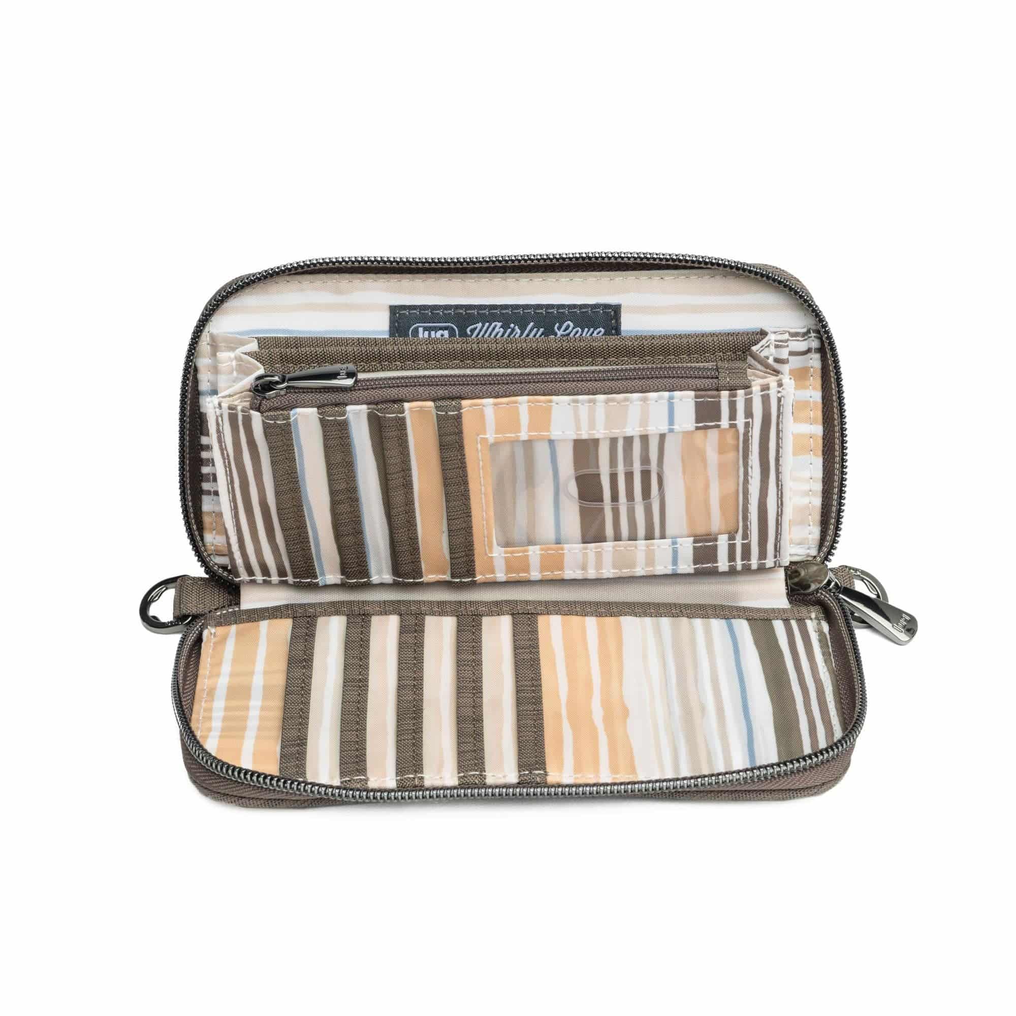 Whirly Love RFID Wristlet Wallet - BRUSHED WALNUT WITH CHAMPAGNE LOVE - WhirlyLove_BrushedWalnut_04