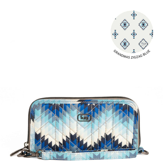 Guild Collection Classic Whirly RFID Wallet - BARGELLO MOUNTAINS BLUE - Whirly_BargelloMountainsBlue