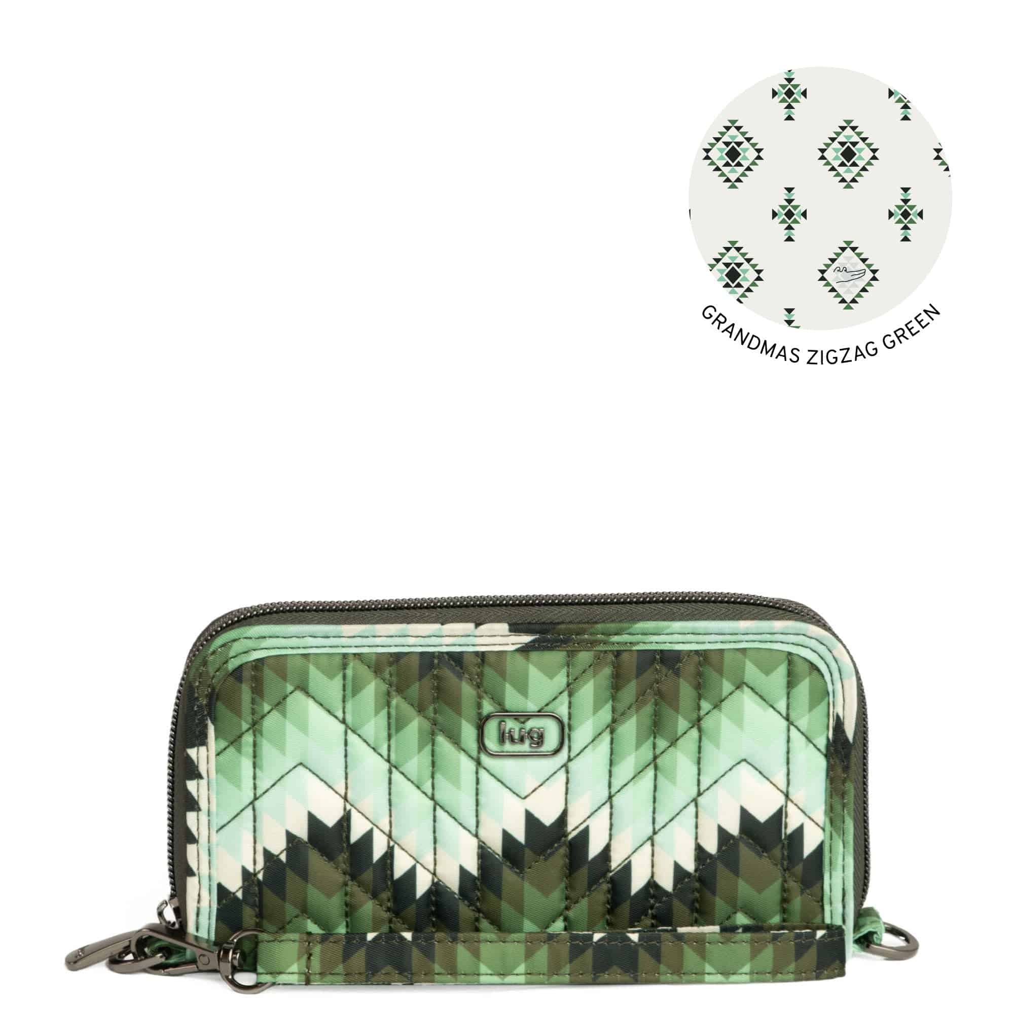 Guild Collection Classic Whirly RFID Wallet - BARGELLO MOUNTAINS GREEN - Whirly_BargelloMountainsGreen